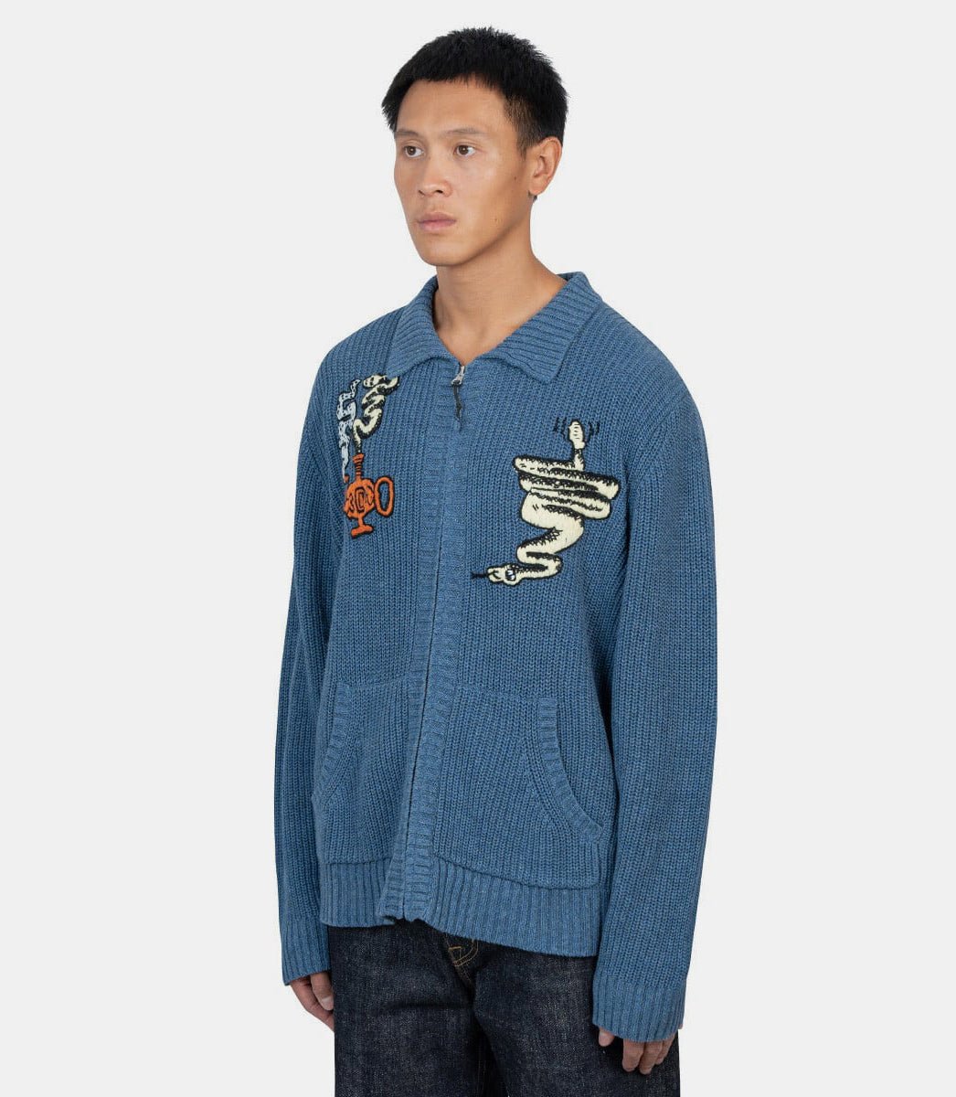 Cardigan zippé snake charmerO12004000 - BLUE - FW24 - MBrain dead