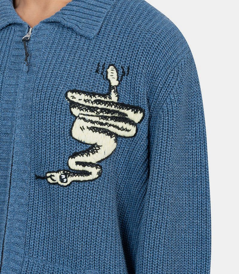 Cardigan zippé snake charmerO12004000 - BLUE - FW24 - MBrain dead