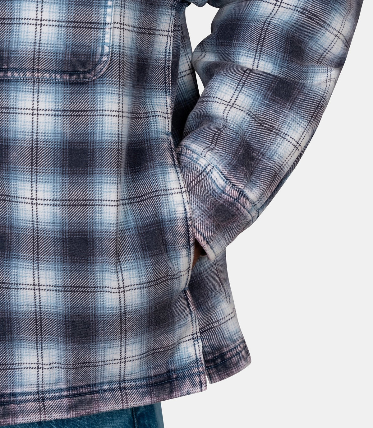 Chemise à capuche zippée plaid-1110381-0801-S-Stüssy