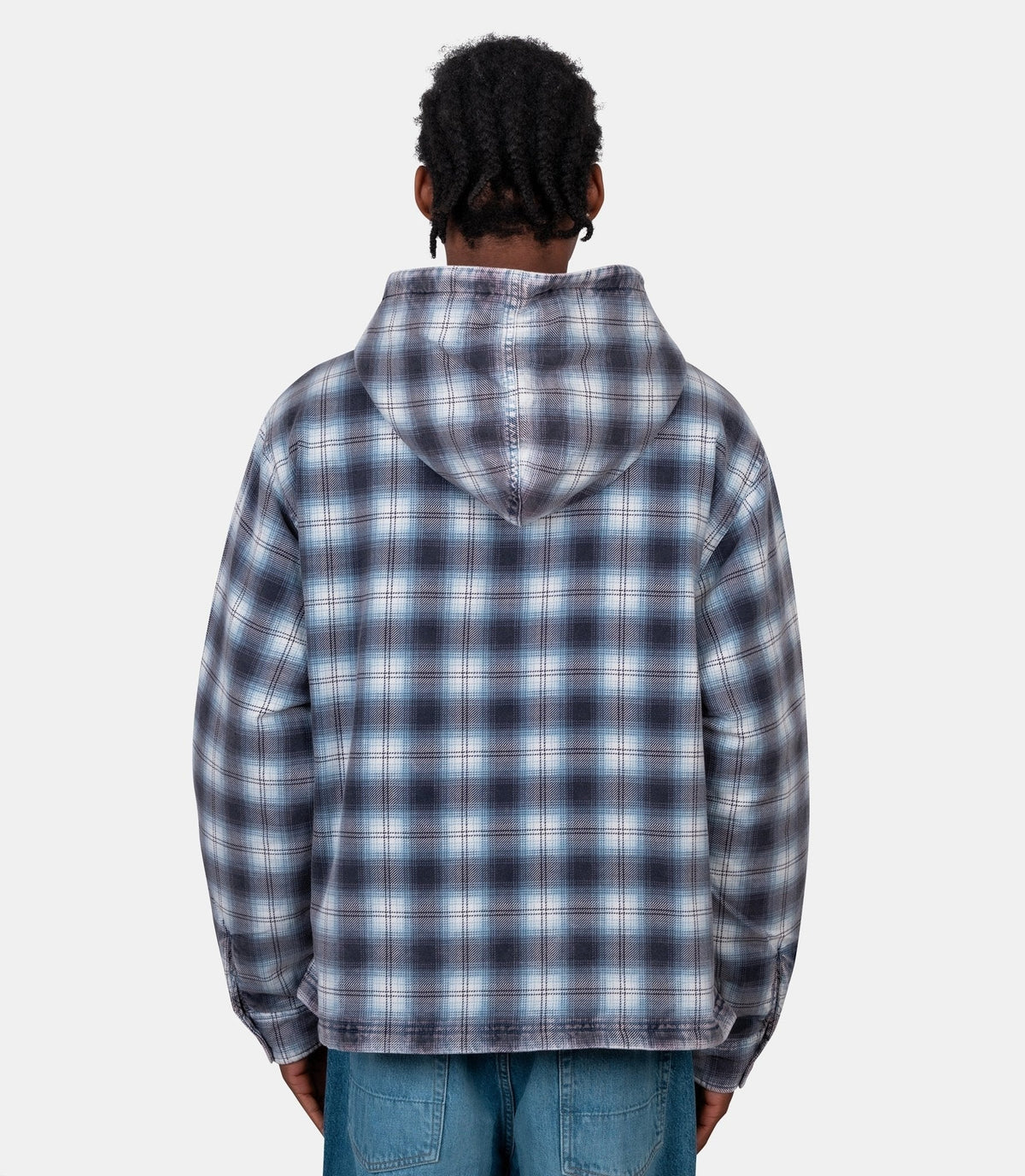 Chemise à capuche zippée plaid-1110381-0801-S-Stüssy