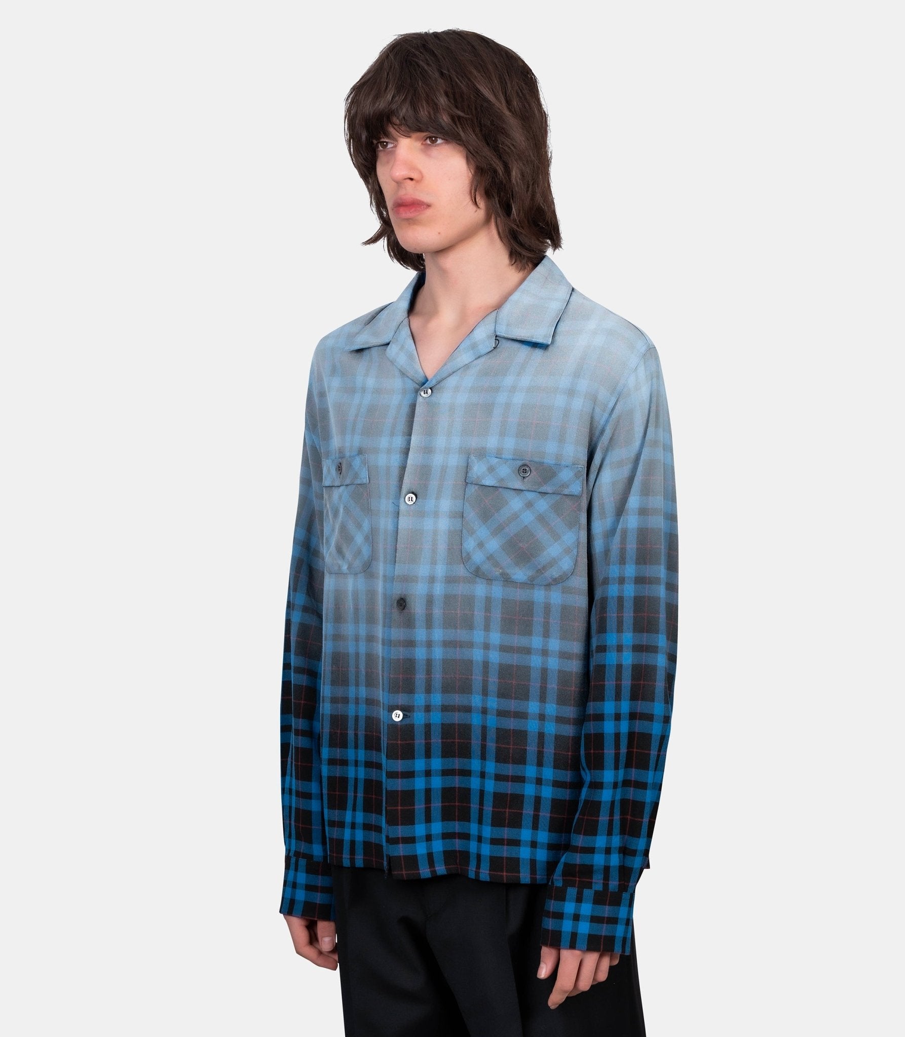 Chemise à carreaux à effet dégradé - S50DT0069-M35706-001F-48 - Maison margiela
