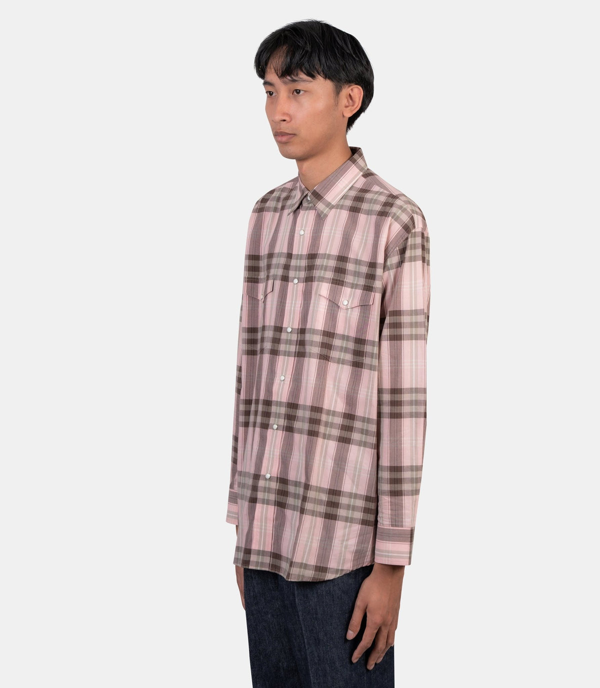 Chemise à carreaux-A26AS01KC-PINKCHECK-3-Auralee