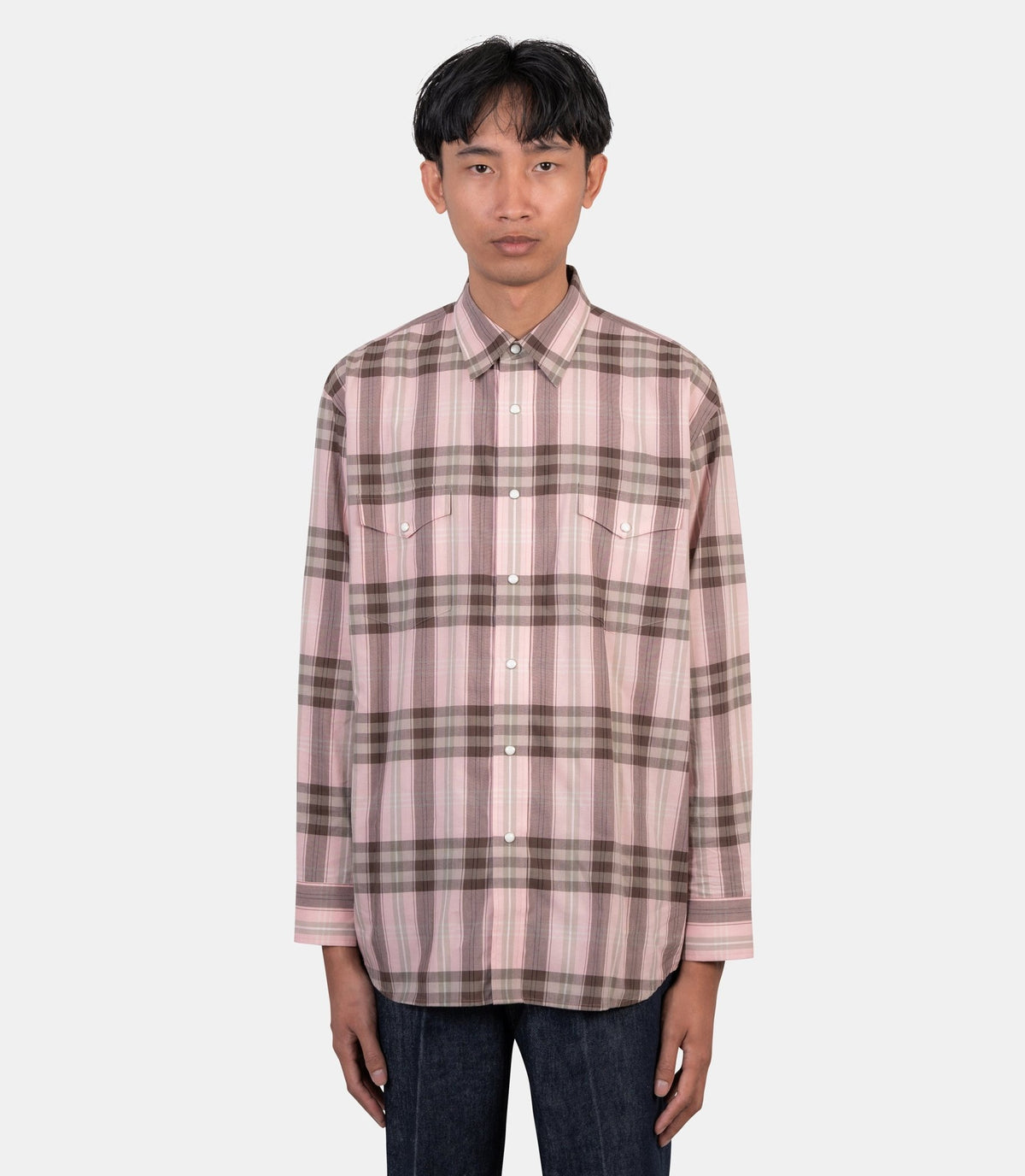 Chemise à carreaux-A26AS01KC-PINKCHECK-3-Auralee