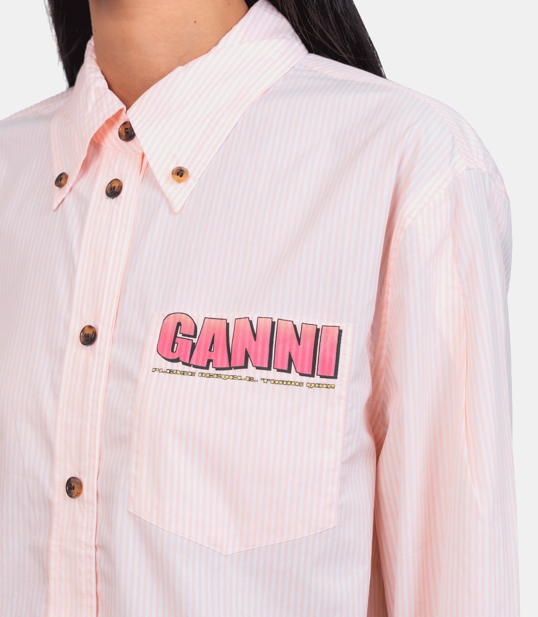 Chemise à rayures - W0898 - 973 - 34 - Ganni