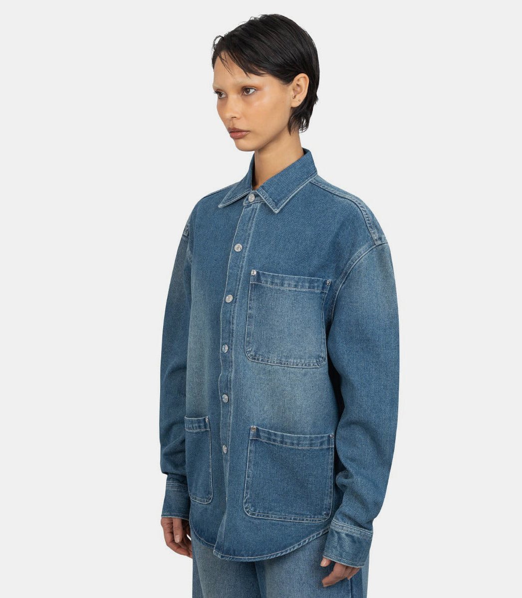 Chemise à surpiqure "take a trip"VOL2536 - BLUEWASH - XSHouse of sunny