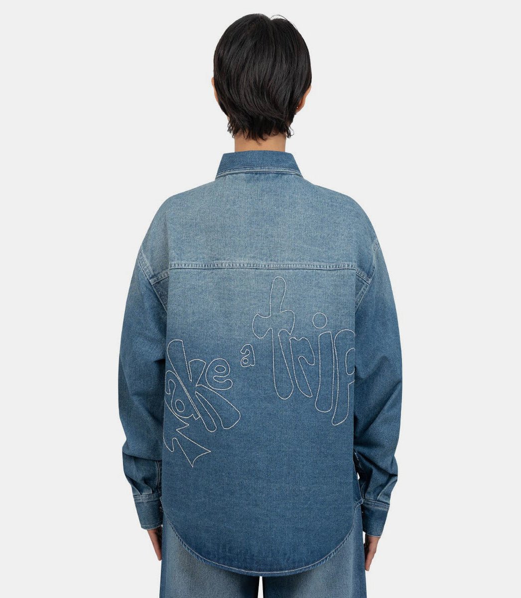 Chemise à surpiqure "take a trip"VOL2536 - BLUEWASH - XSHouse of sunny