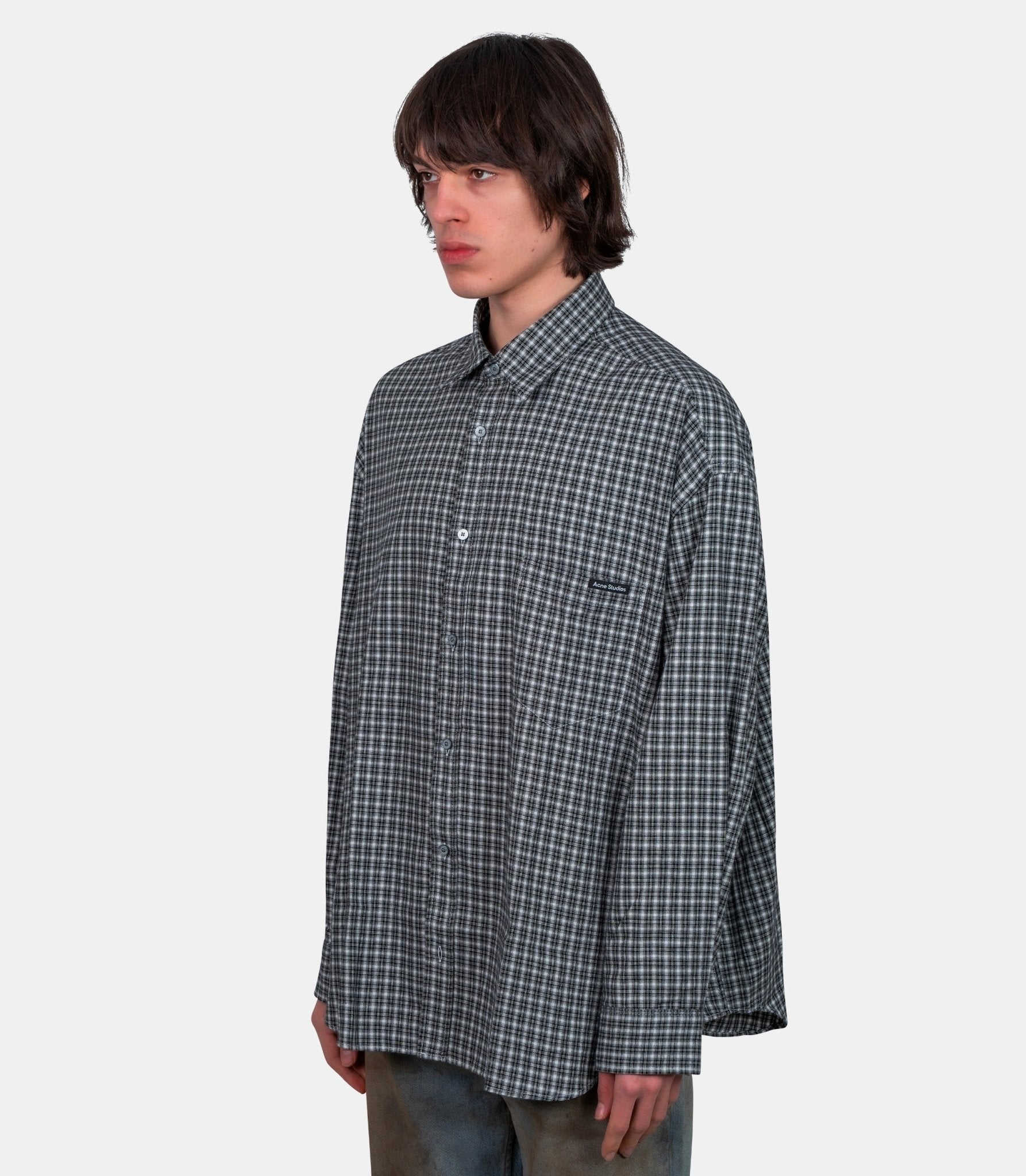 Chemise boutonnée en flanelle - BB0667-J83-46 - Acne studios