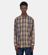 Chemise check super light - A25AS01LC - brownbluecheck - 4 - Auralee