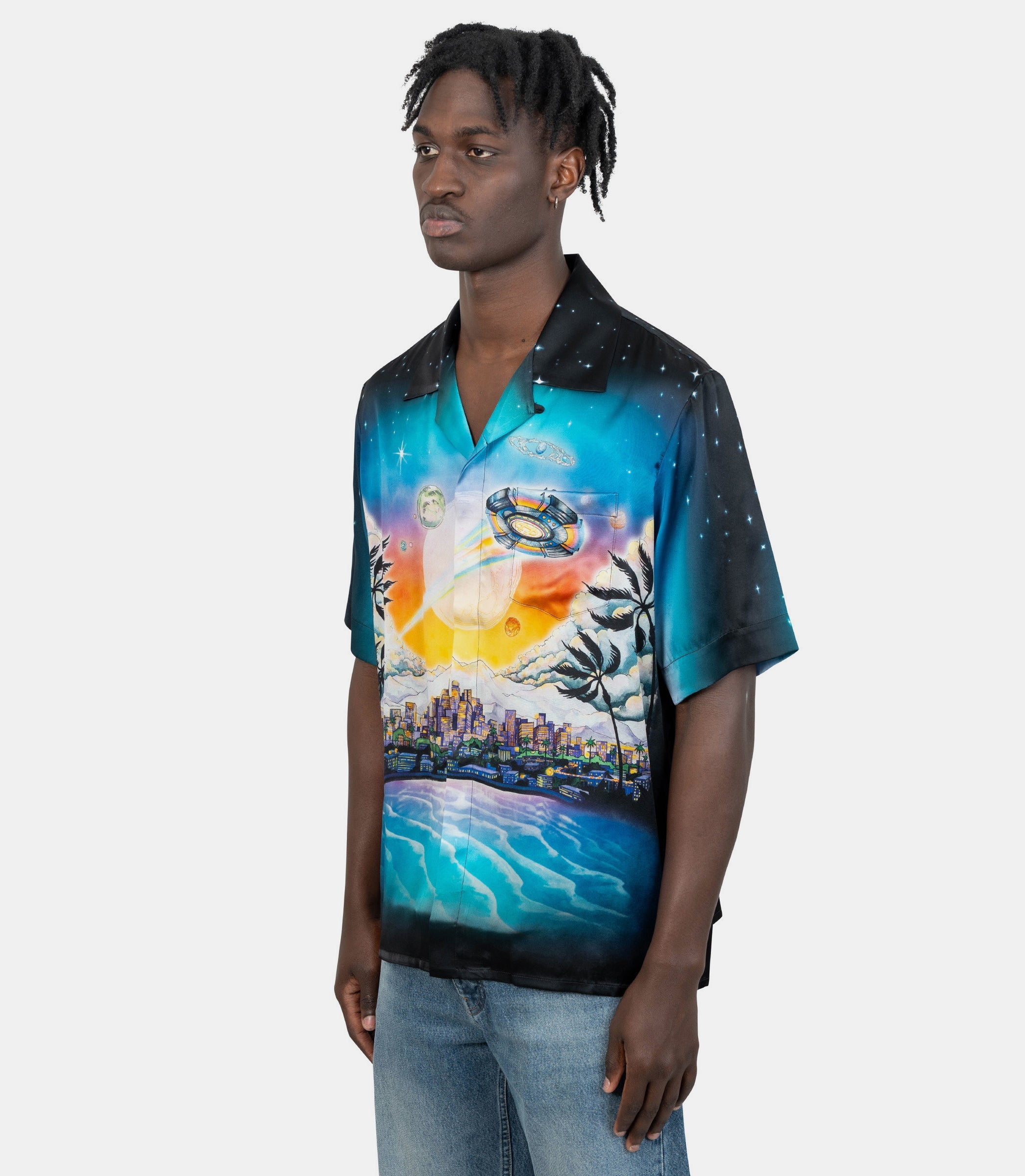 Chemise col cubain manches courtesU - MS25 - SH - 003 - 04 - MCasablanca
