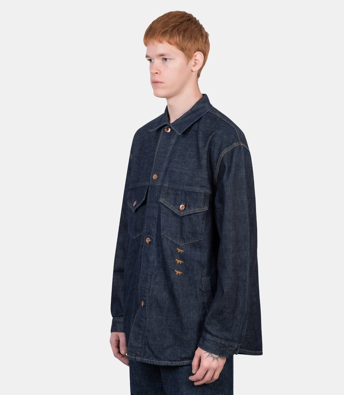 Chemise denim x kuro-990013-0603-S-Maison kitsuné