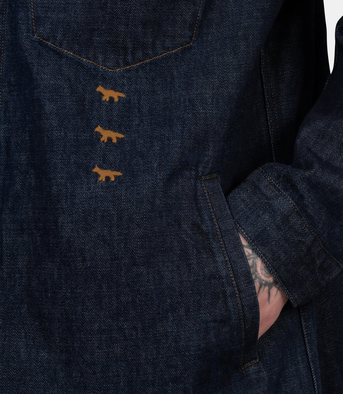 Chemise denim x kuro-990013-0603-S-Maison kitsuné