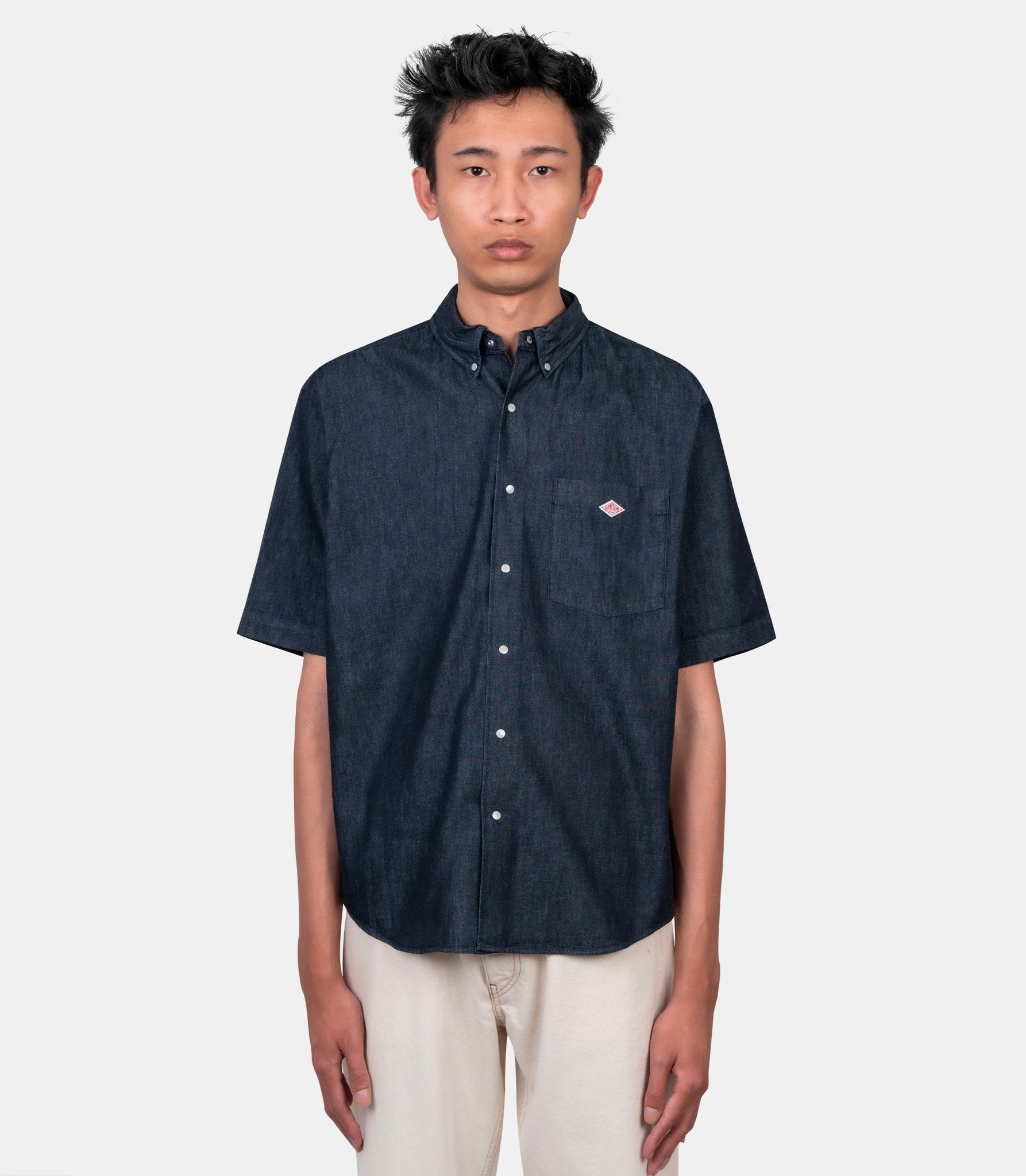 Chemise dot button b.d. - DT-B0337-DUG-INDIGO-38 - Danton