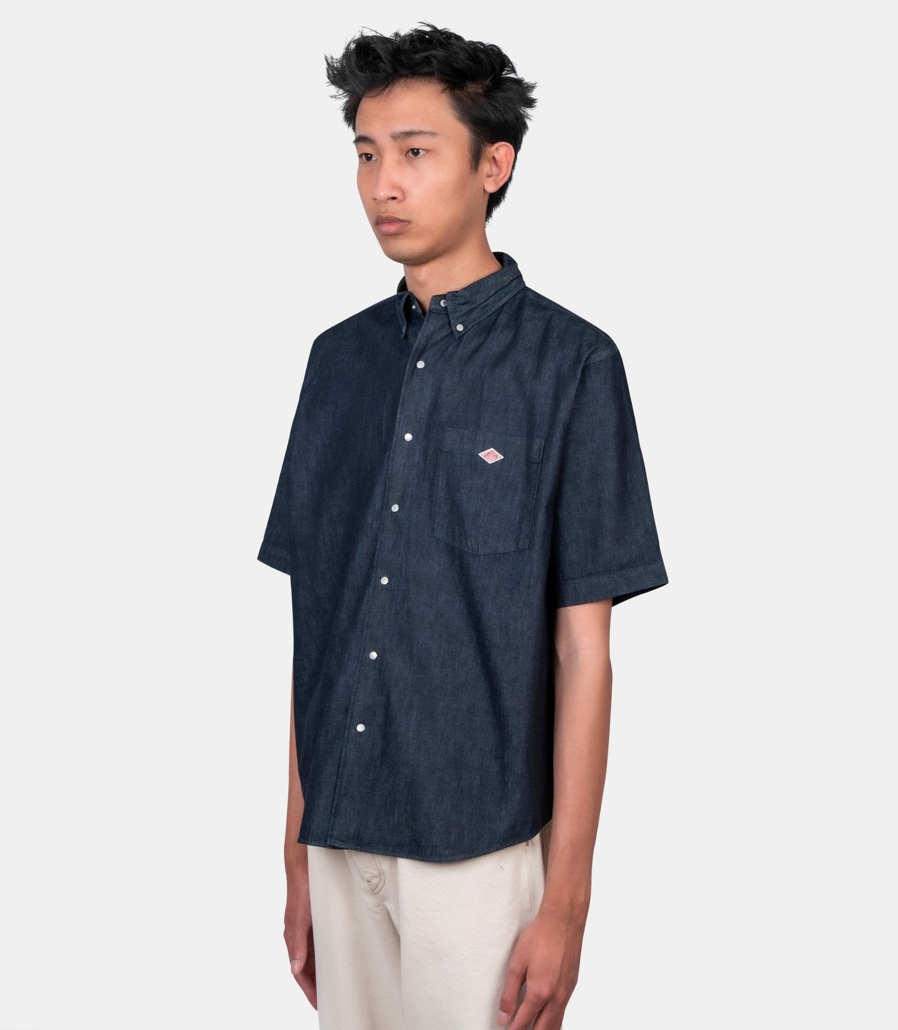 Chemise dot button b.d. - DT-B0337-DUG-INDIGO-38 - Danton