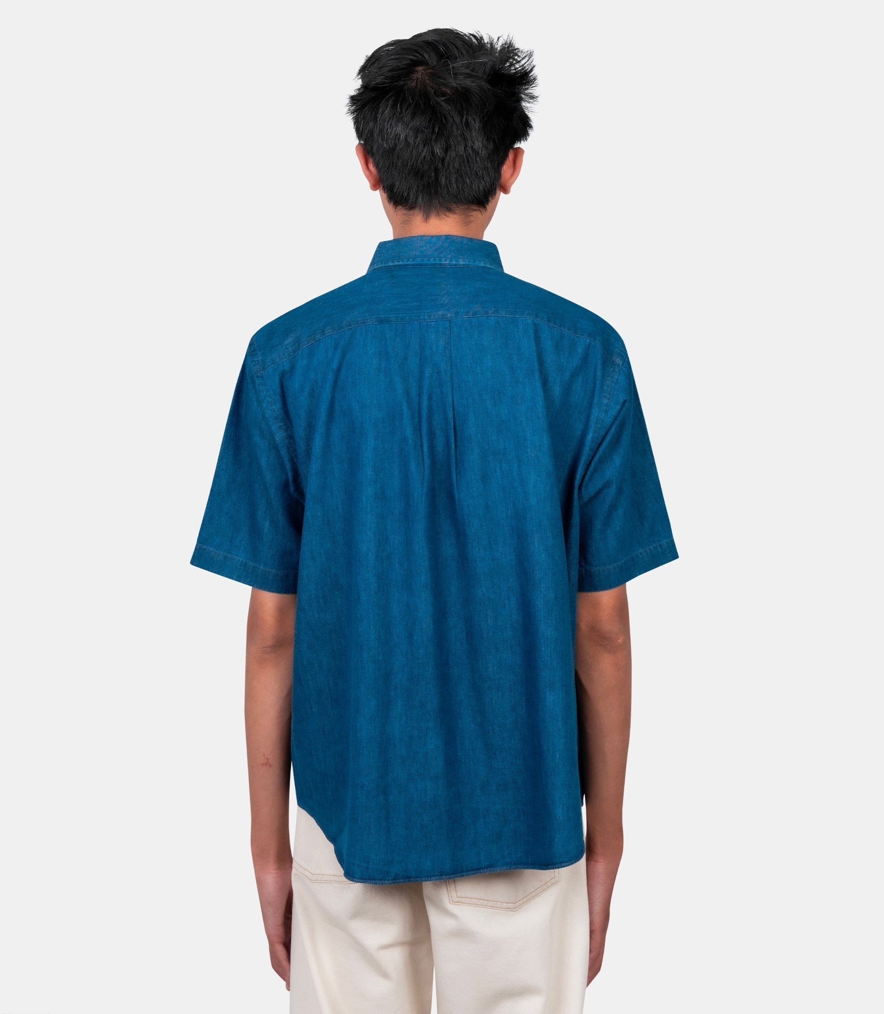 Chemise dot button b.d. - DT-B0337-DUG-LIGHT-INDIGO-38 - Danton