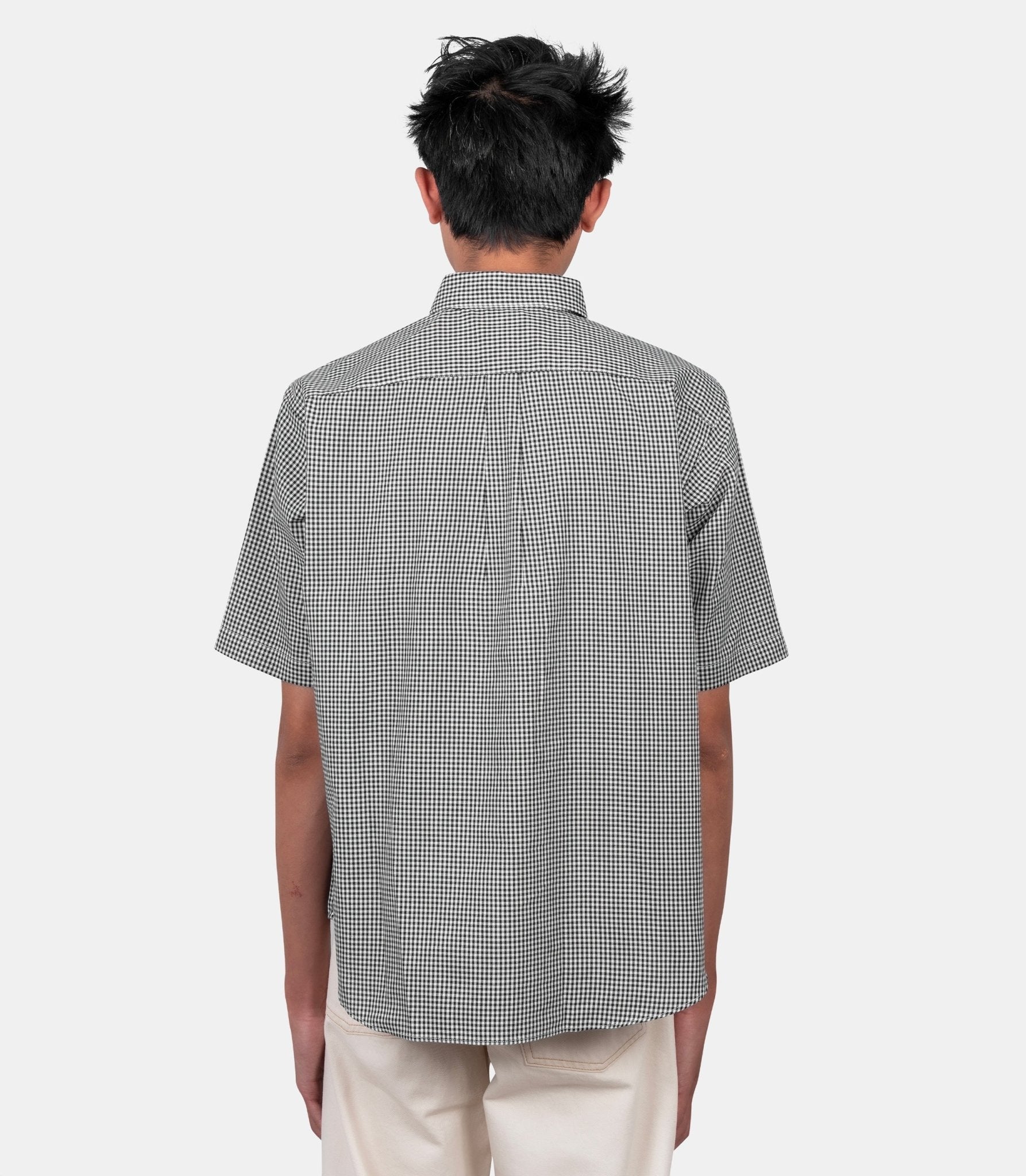 Chemise dot button b.d. - DT-B0337-POD-BLACK-GINGHAM-38 - Danton