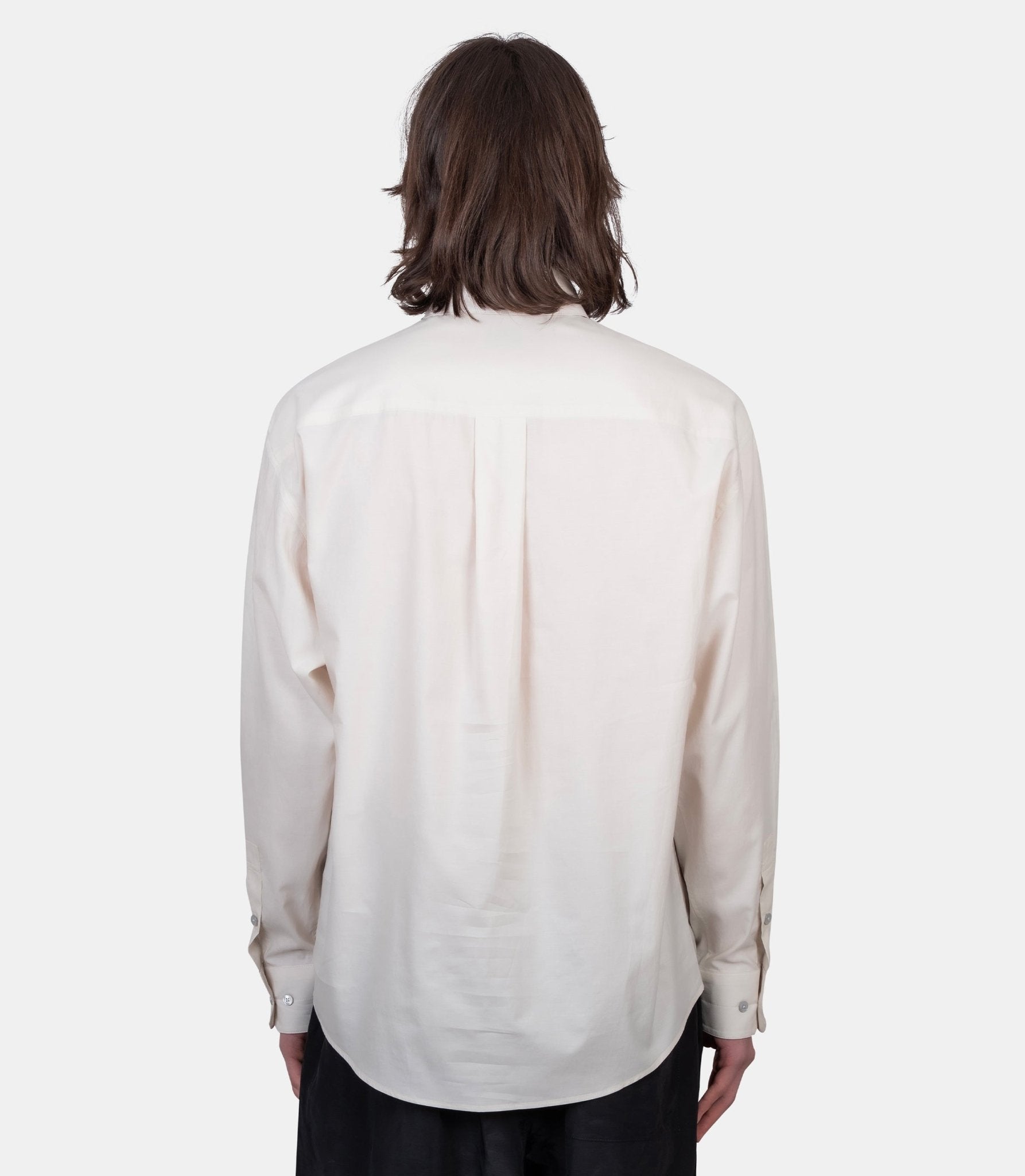 Chemise en coton et soie lavée - SH1236-LF1500-WH048-46 - Lemaire