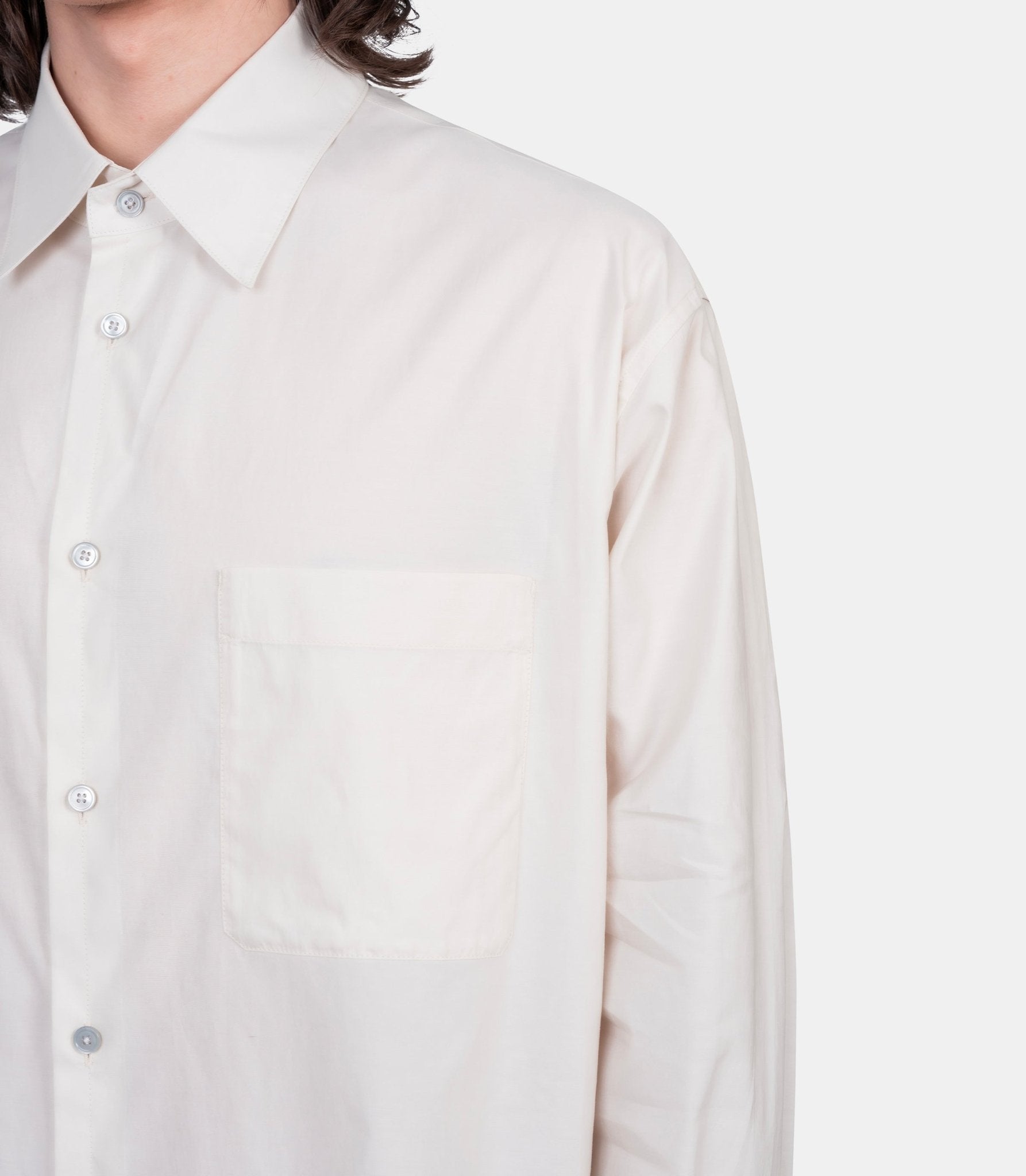 Chemise en coton et soie lavée - SH1236-LF1500-WH048-46 - Lemaire