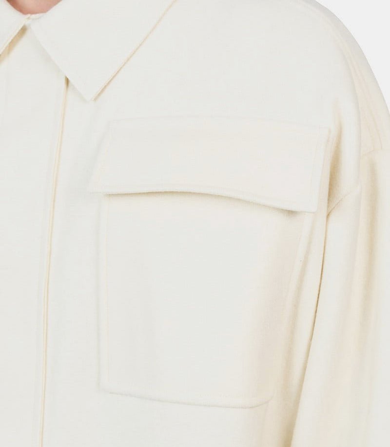 Chemise en laine compacte beigeJ47DL0152J20212 - 105 - FW24 - 48Jil sander
