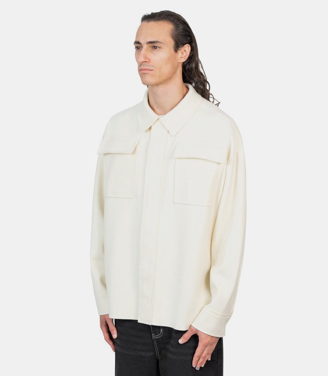Chemise en laine compacte beigeJ47DL0152J20212 - 105 - FW24 - 48Jil sander