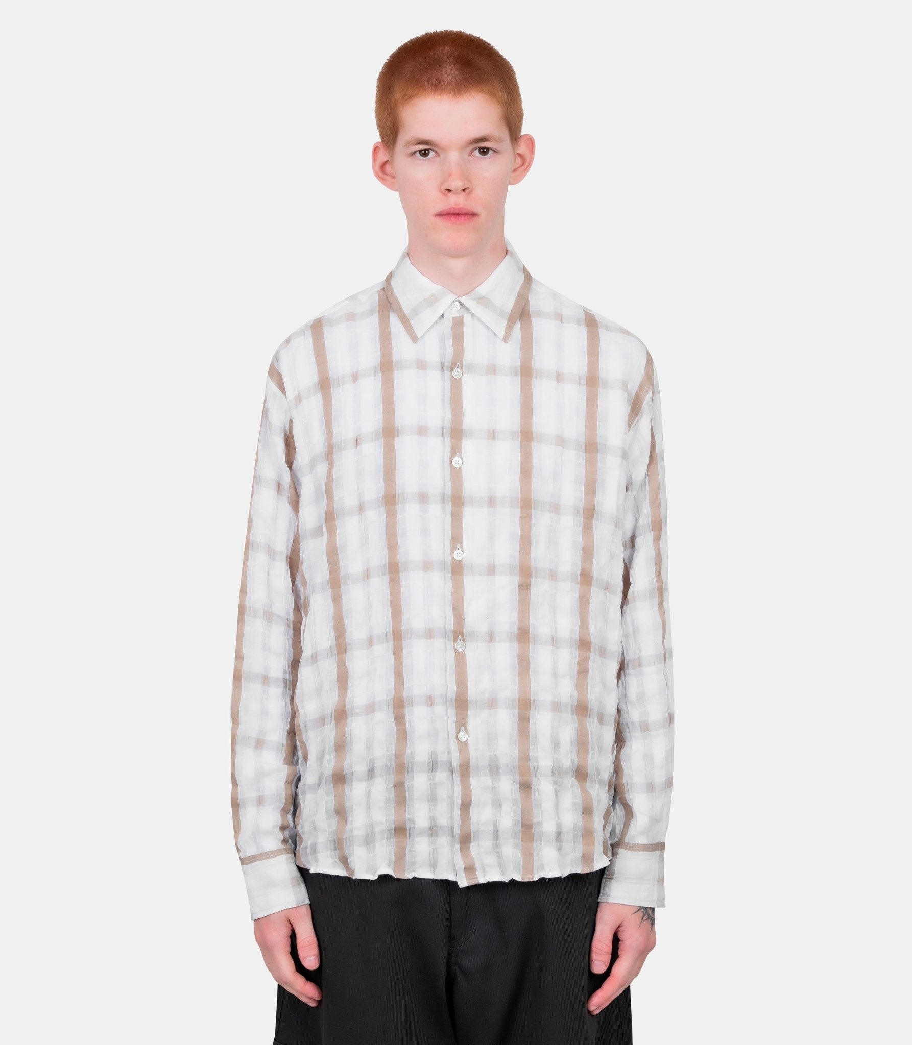 Chemise find - WHITE/SANDCHECK-S - Vous décidez