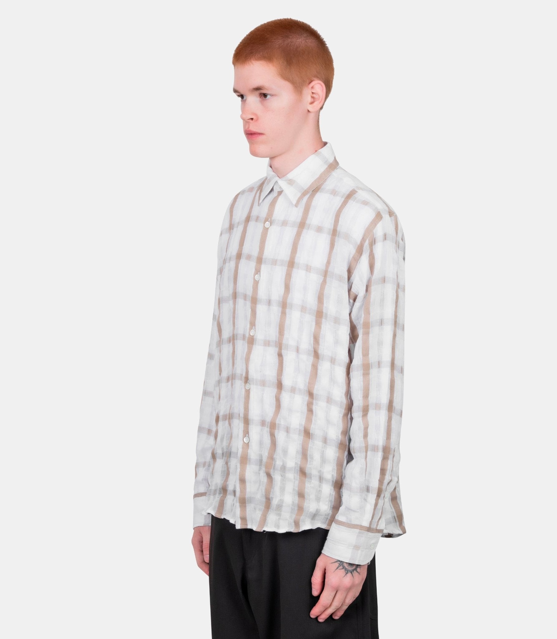 Chemise find - WHITE/SANDCHECK-S - Vous décidez