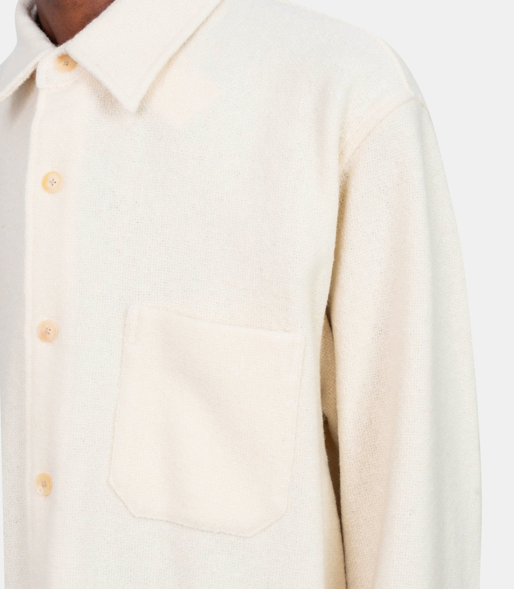 Chemise homespun tweed - A25AB02HT - ivorywhite - 4 - Auralee
