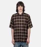 Chemise manches courtes oversized ly/vis - ST.1464-BROWNOMBRE-S - Ssstein