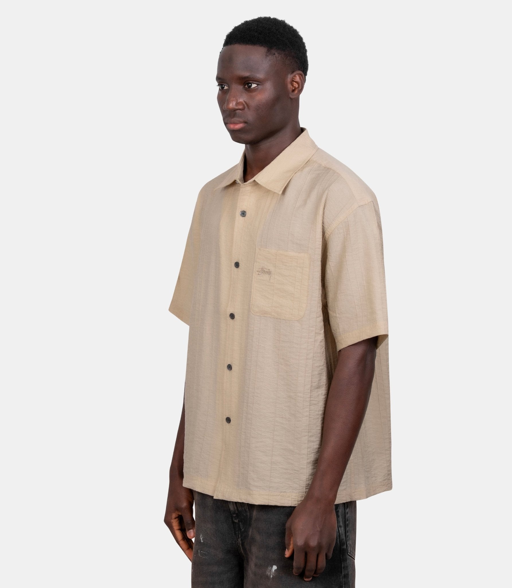 Chemise plissée texturée - 1110383-1005-M - Stüssy