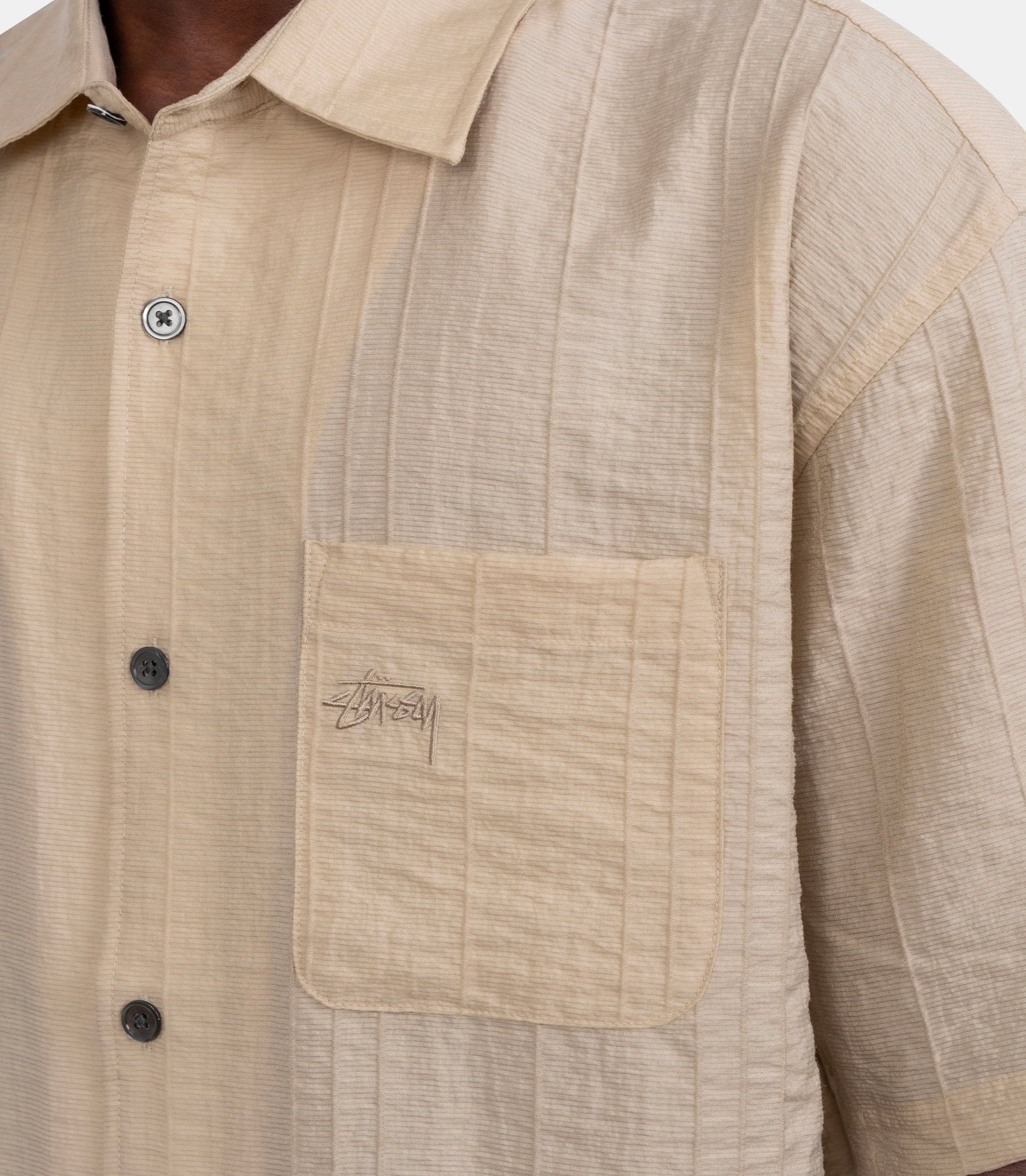 Chemise plissée texturée - 1110383-1005-M - Stüssy