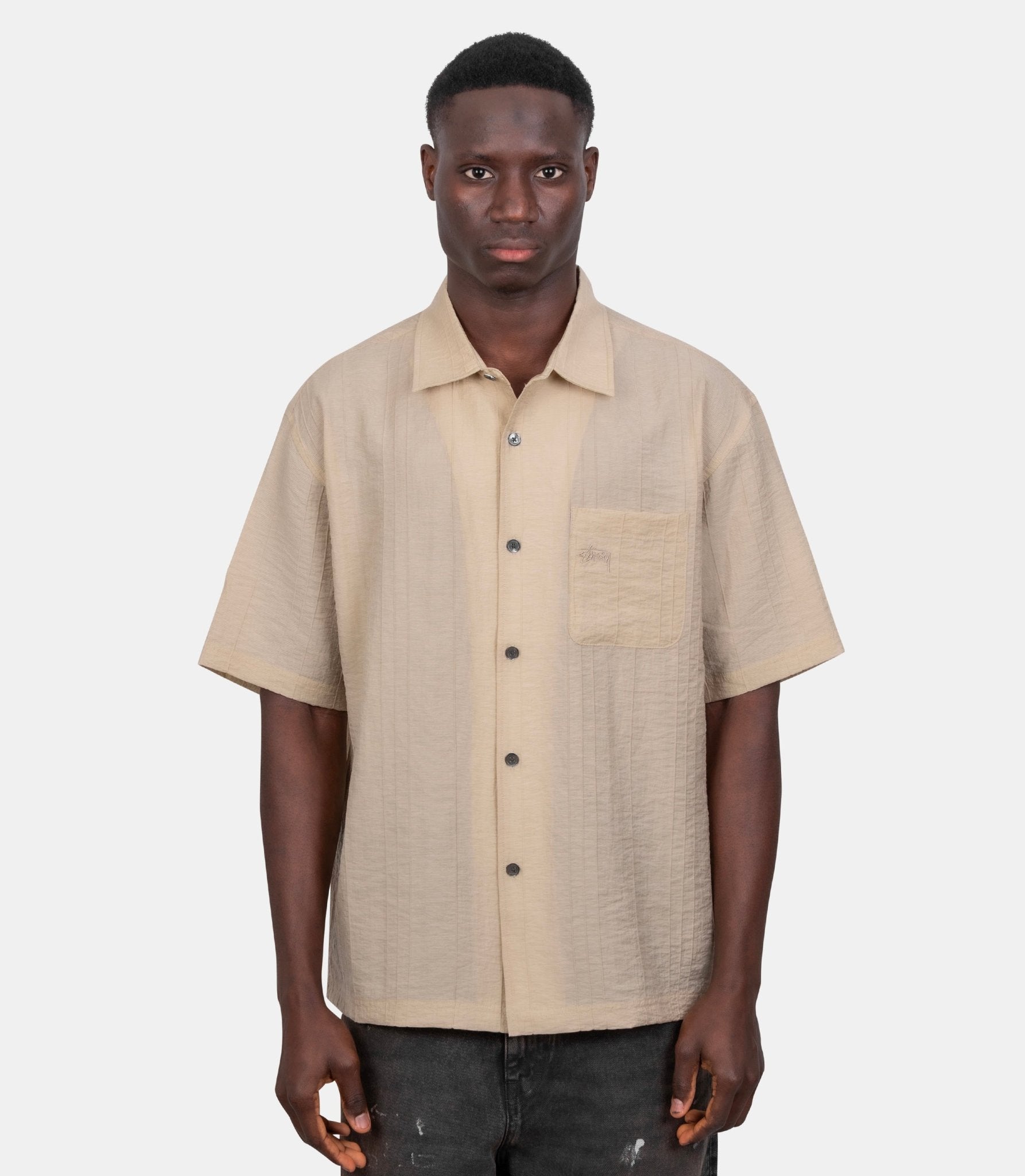 Chemise plissée texturée - 1110383-1005-M - Stüssy