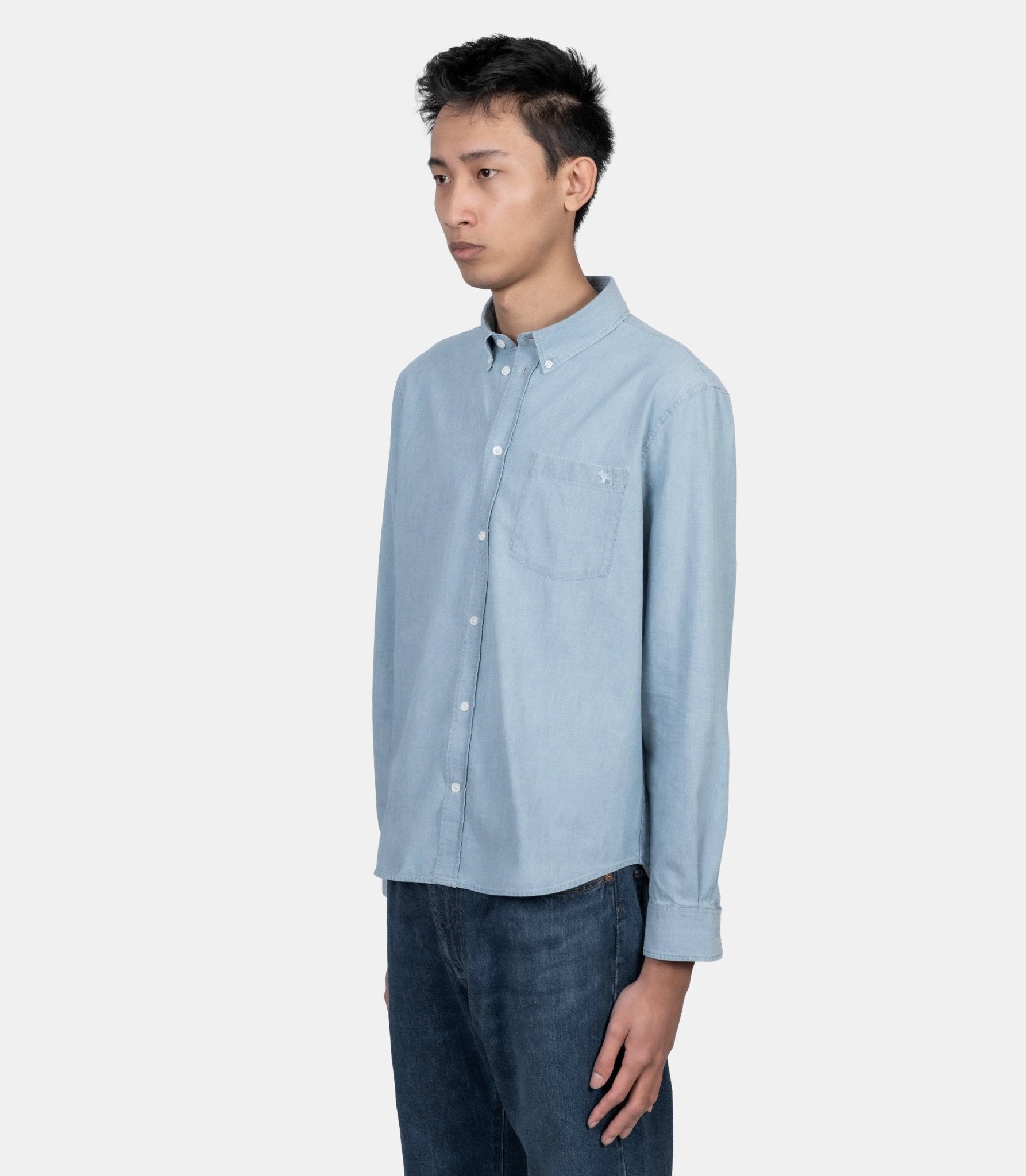 Chemise regular profile fox - QM00412WC5006-0434-S - Maison kitsuné