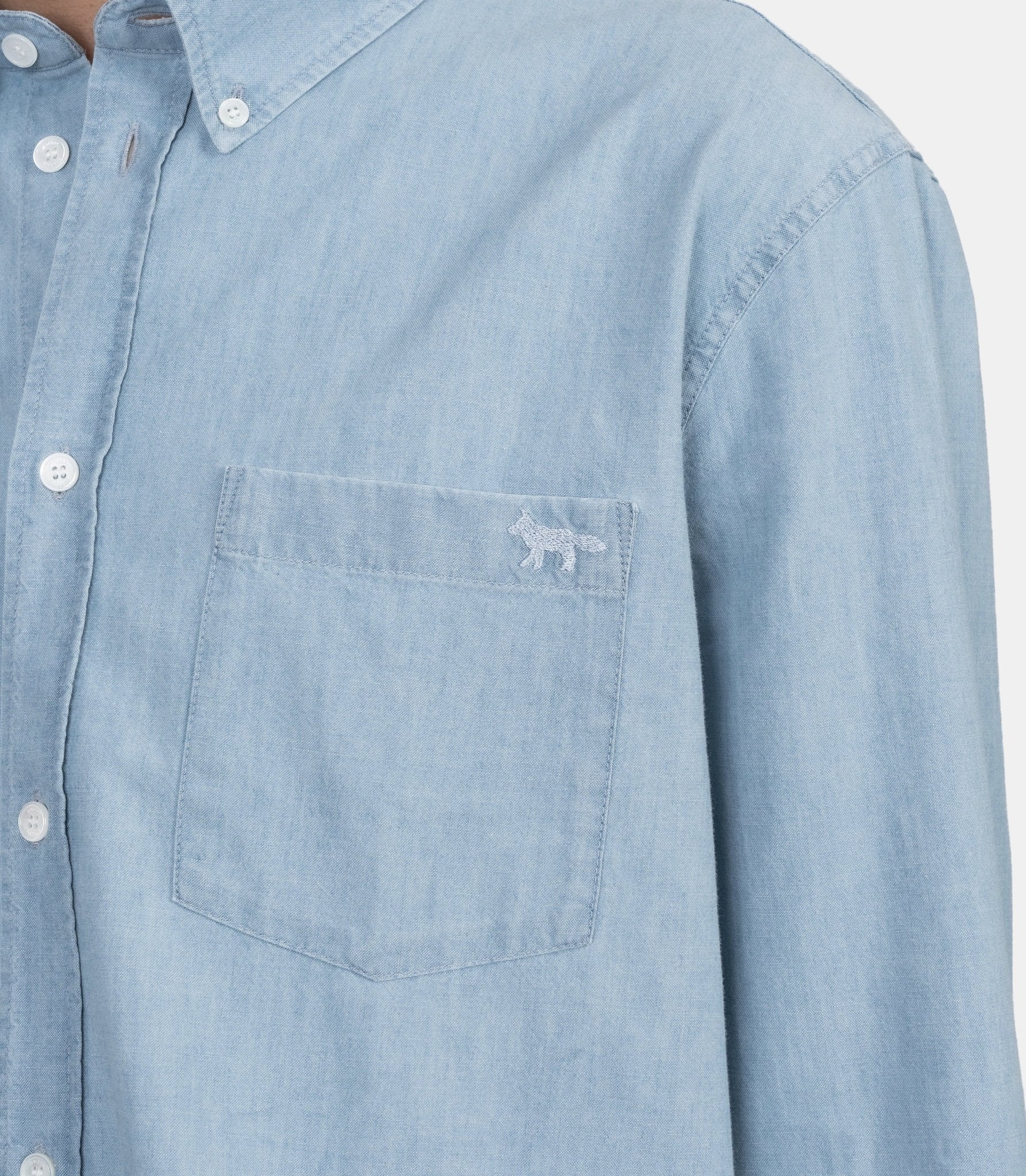 Chemise regular profile fox - QM00412WC5006-0434-S - Maison kitsuné