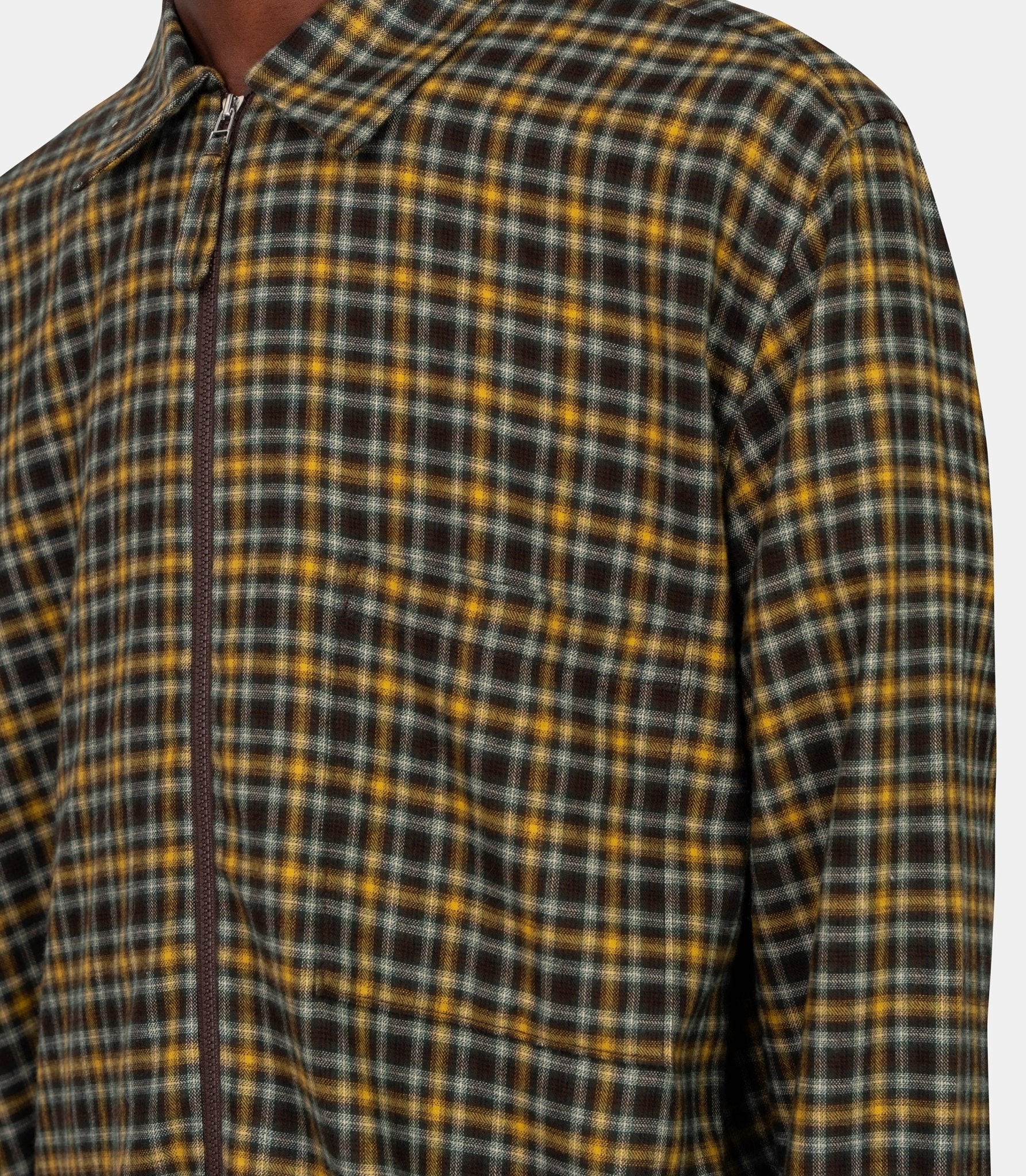 Chemise zippée - 33559 - brown - S - Universal works.