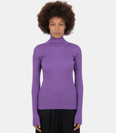 Col roulé tricoté à bord - côteA23AP02HR - PURPLE - FW23 - 0Auralee