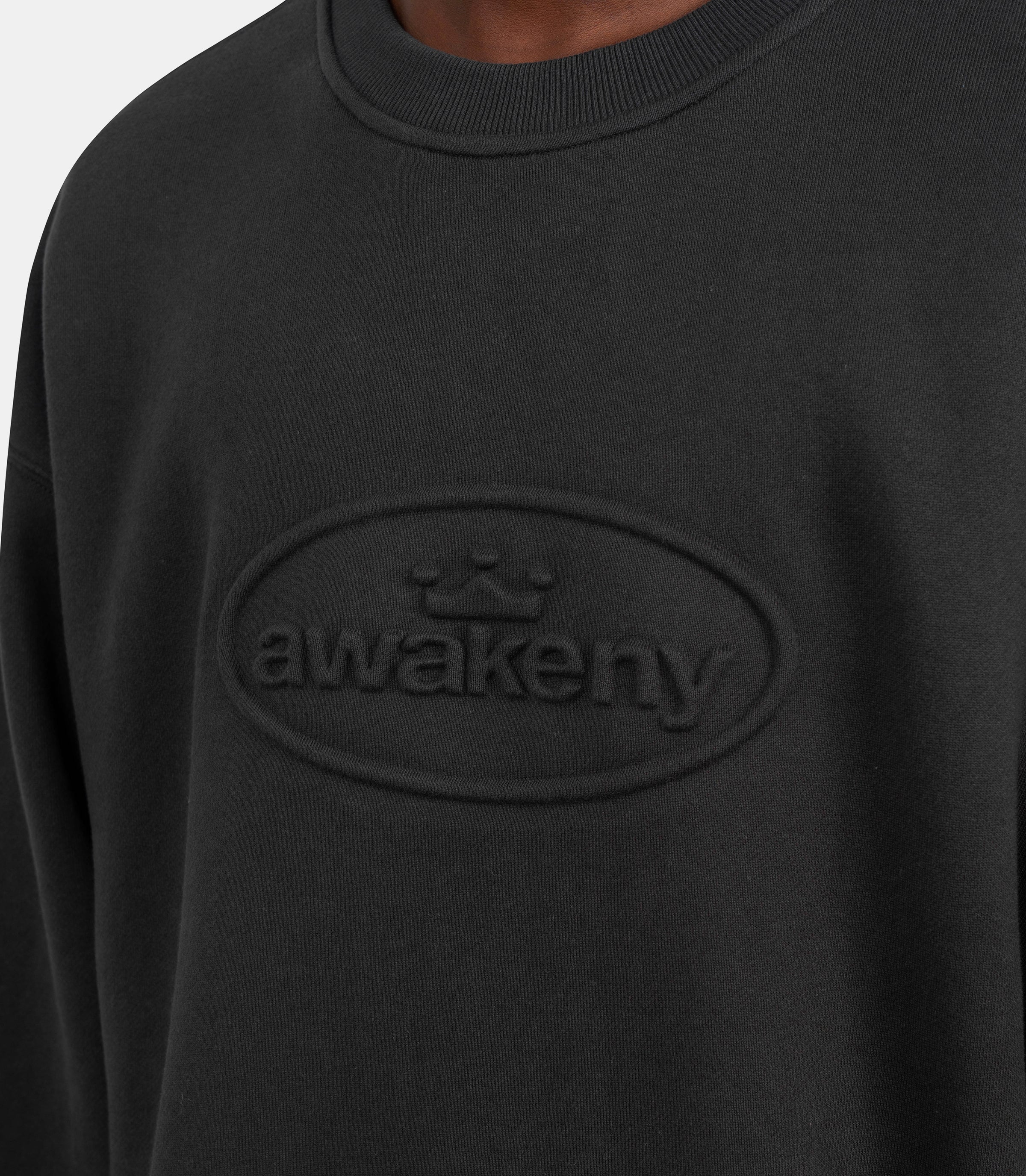 Crewneck débossé - AWK - SP25 - CN001 - BL - S - Awake ny