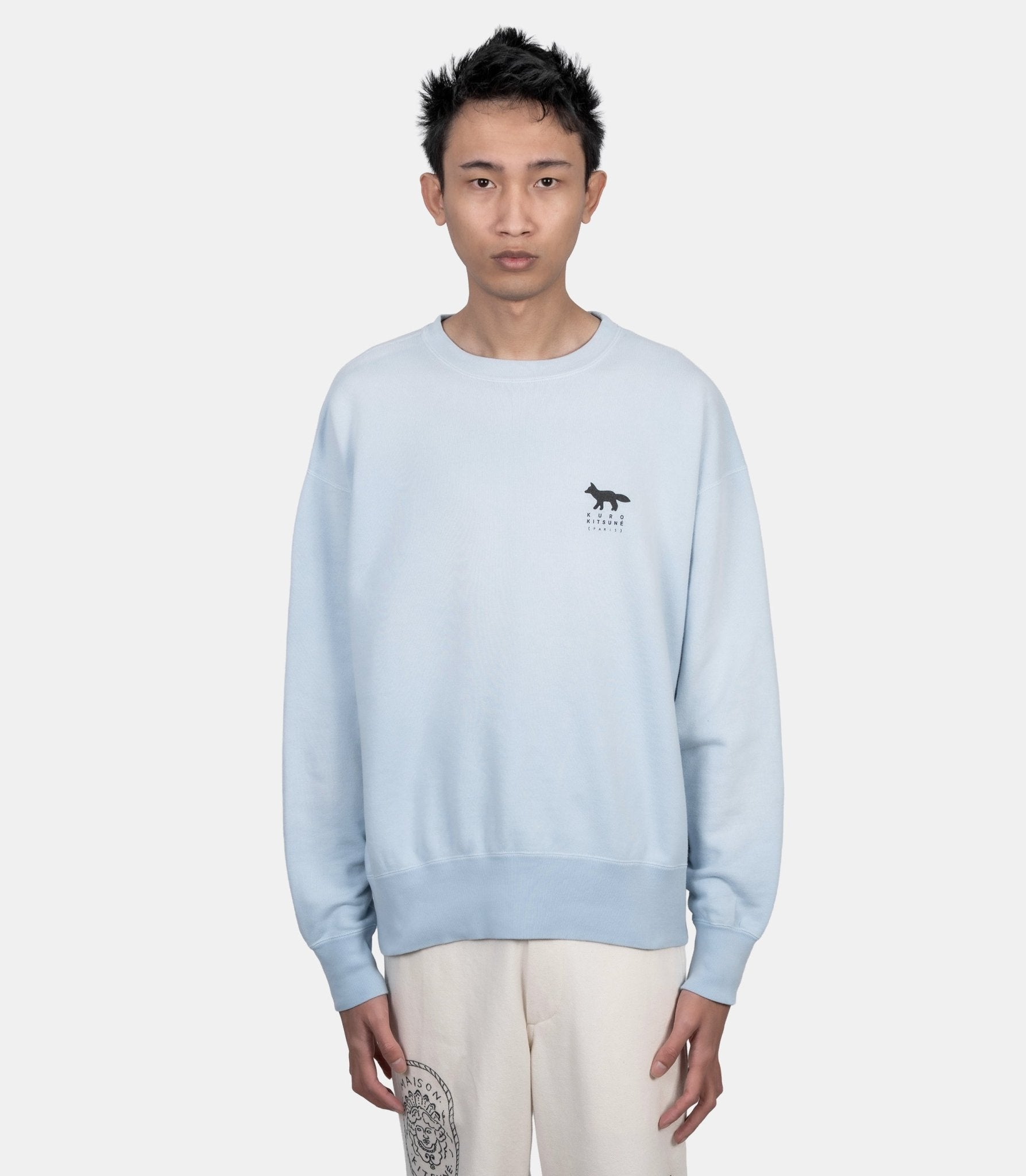 Crewneck sunfaded fox x kuro - 990005-P410-S - Maison kitsuné