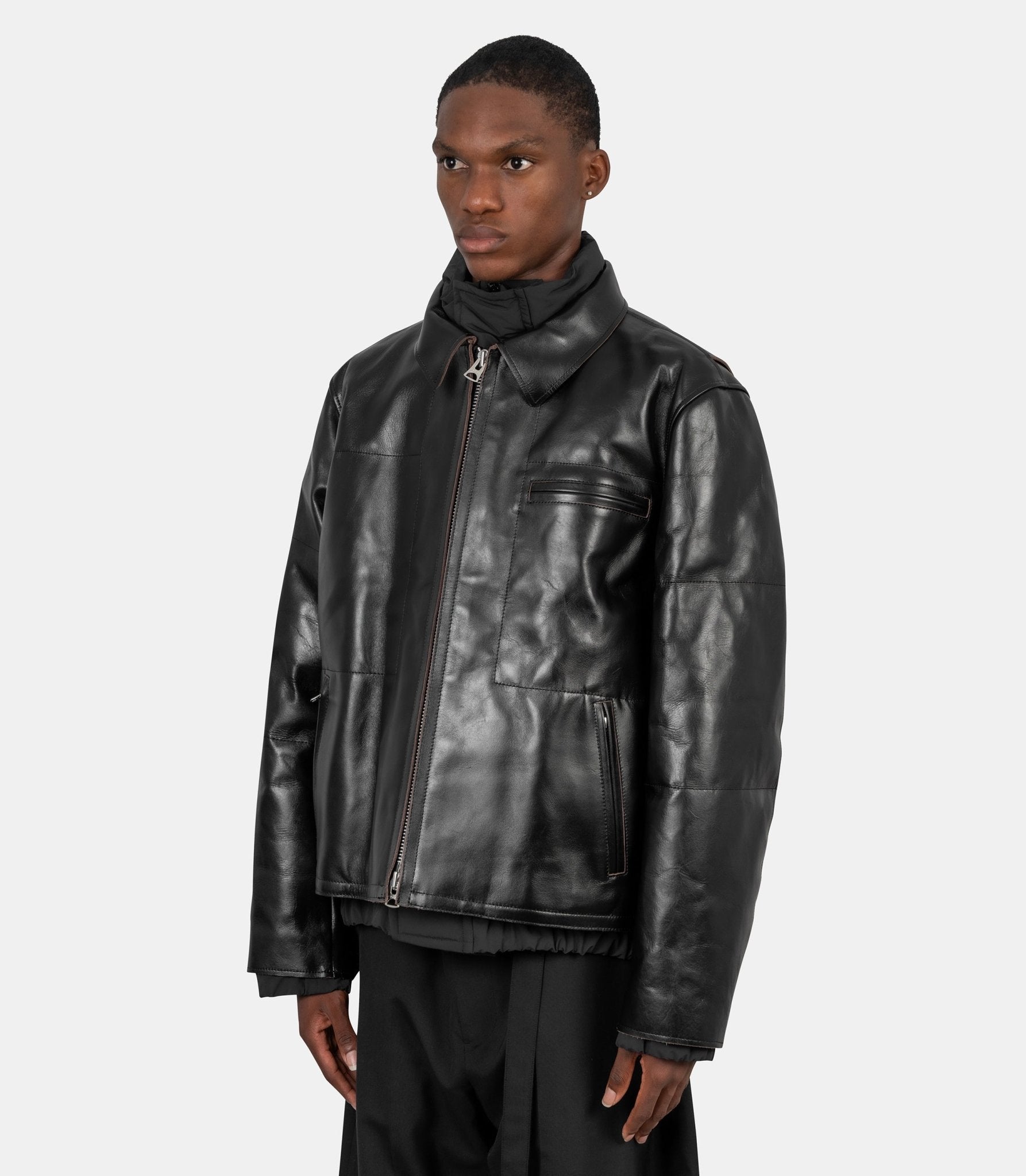 Doudoune en cuir-26-04119M-3-Sacai