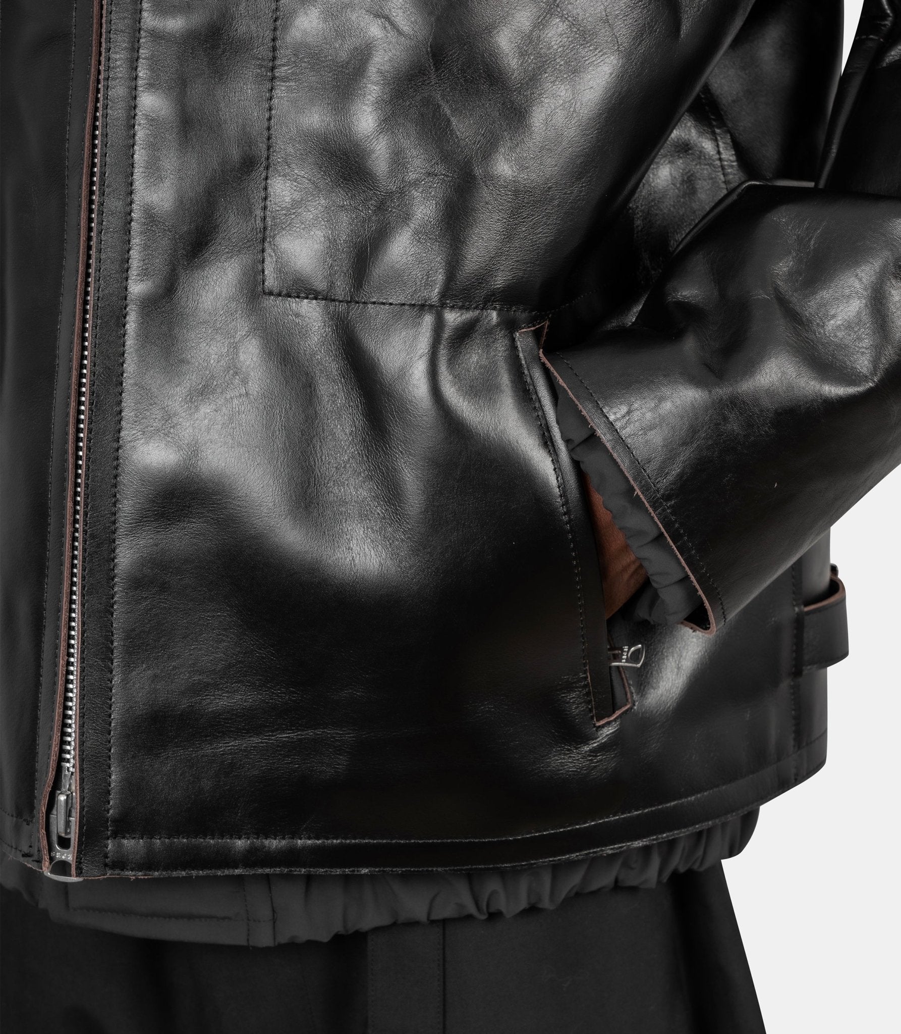 Doudoune en cuir-26-04119M-3-Sacai
