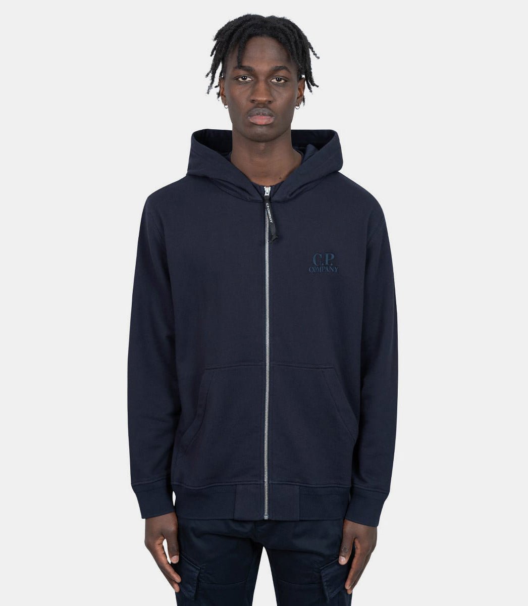 Hoodie à fermeture éclair avec logo en polaire18CMSS044A - 005086W - 888 - SC.p. company