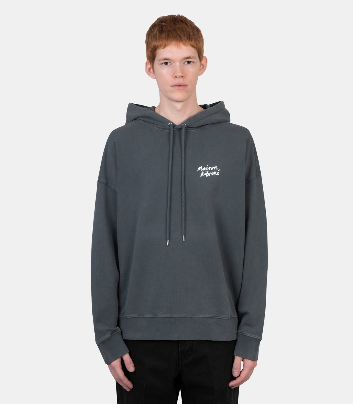 Hoodie délavé handwriting-MRMJH05KMBIT5-0612-S-Maison kitsuné