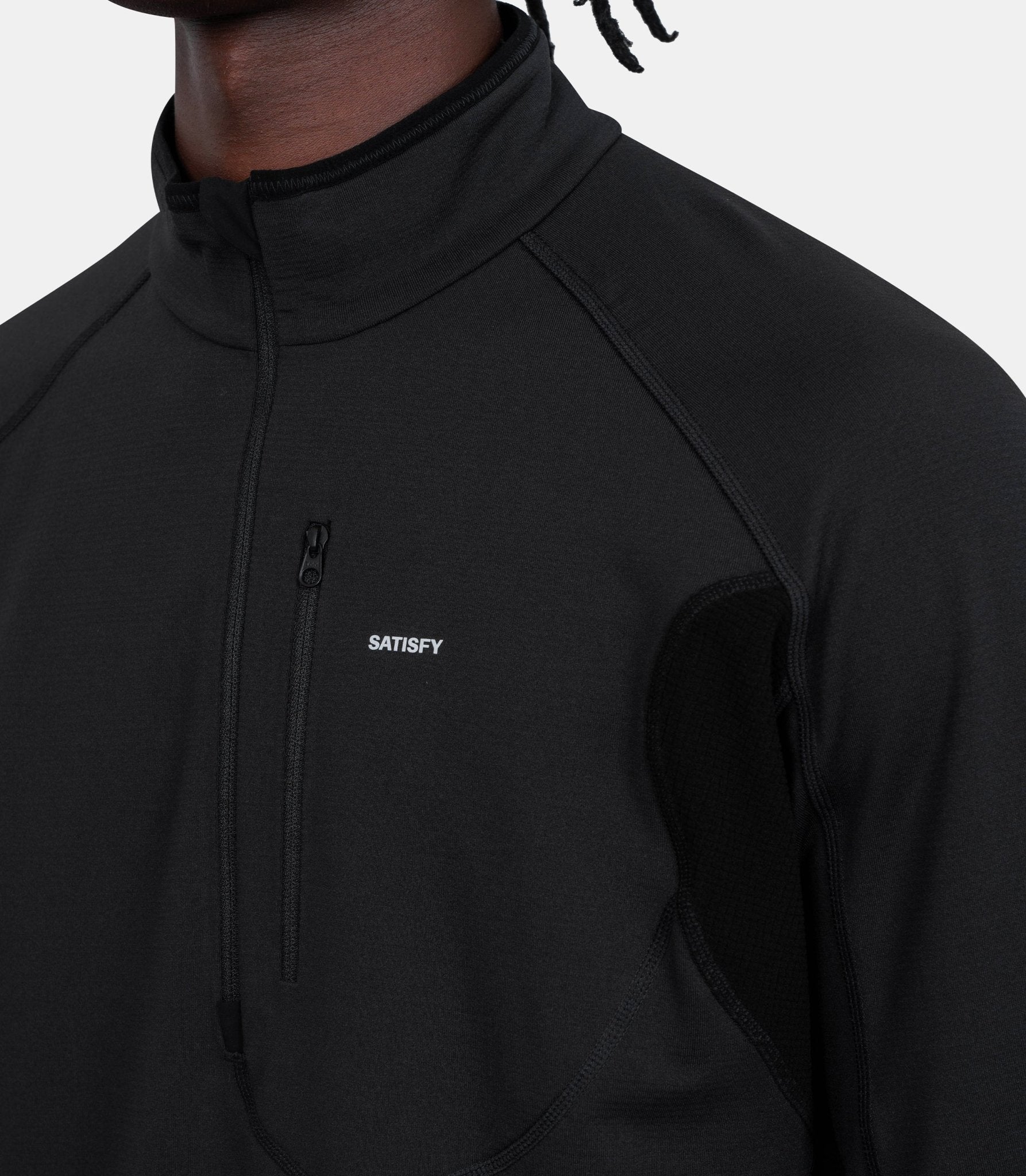 Hoodie demi zip ghostfleece - 11013-BK-SA-S - Satisfy