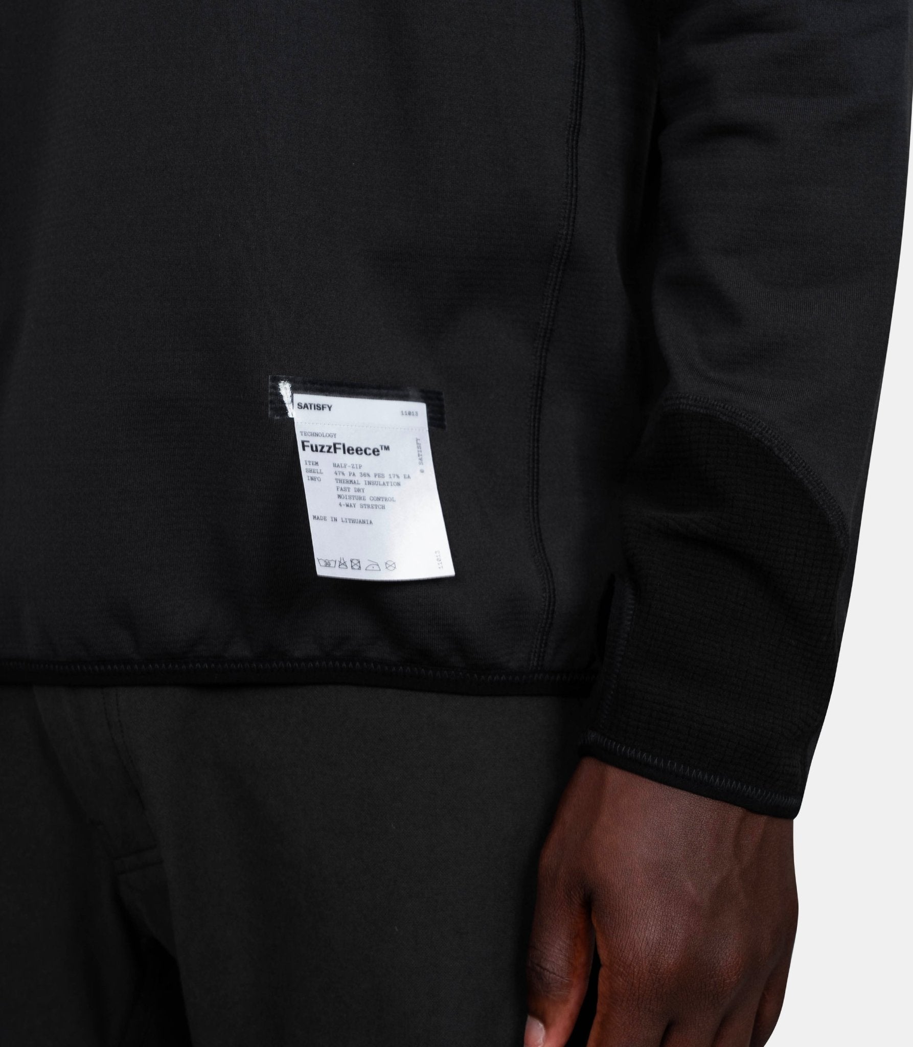 Hoodie demi zip ghostfleece - 11013-BK-SA-S - Satisfy