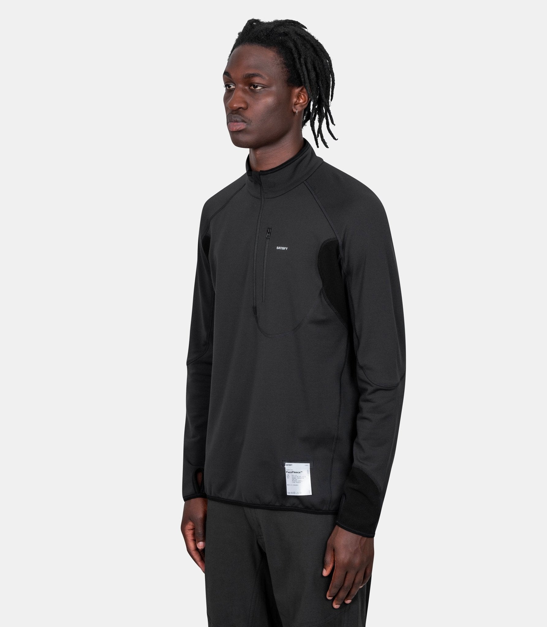 Hoodie demi zip ghostfleece - 11013-BK-SA-S - Satisfy