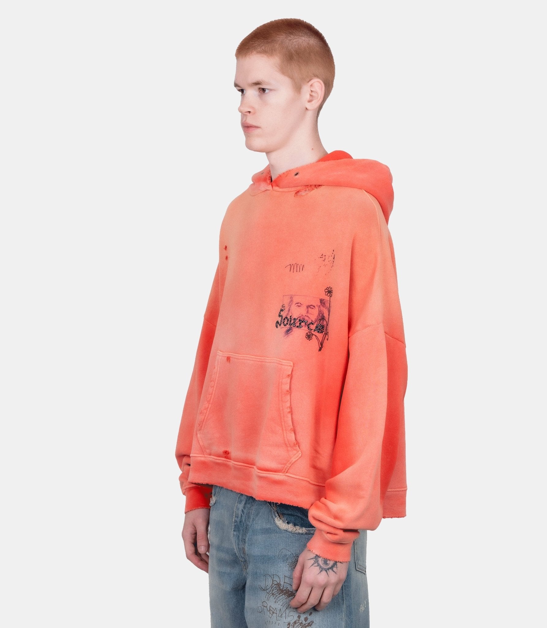 Hoodie source family - 4U003Q3009ORG-XS/S - Paly hollywood