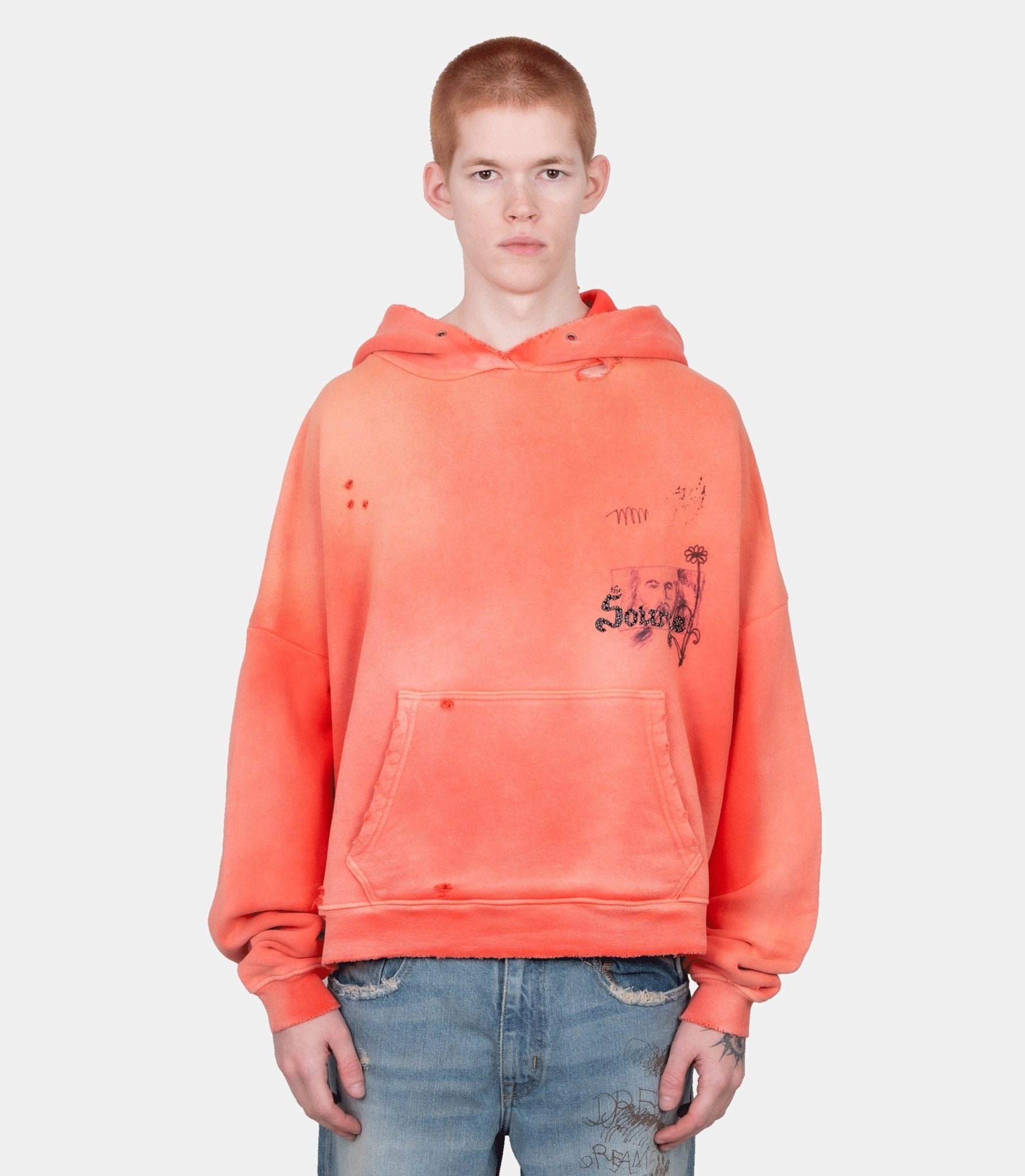 Hoodie source family - 4U003Q3009ORG-XS/S - Paly hollywood