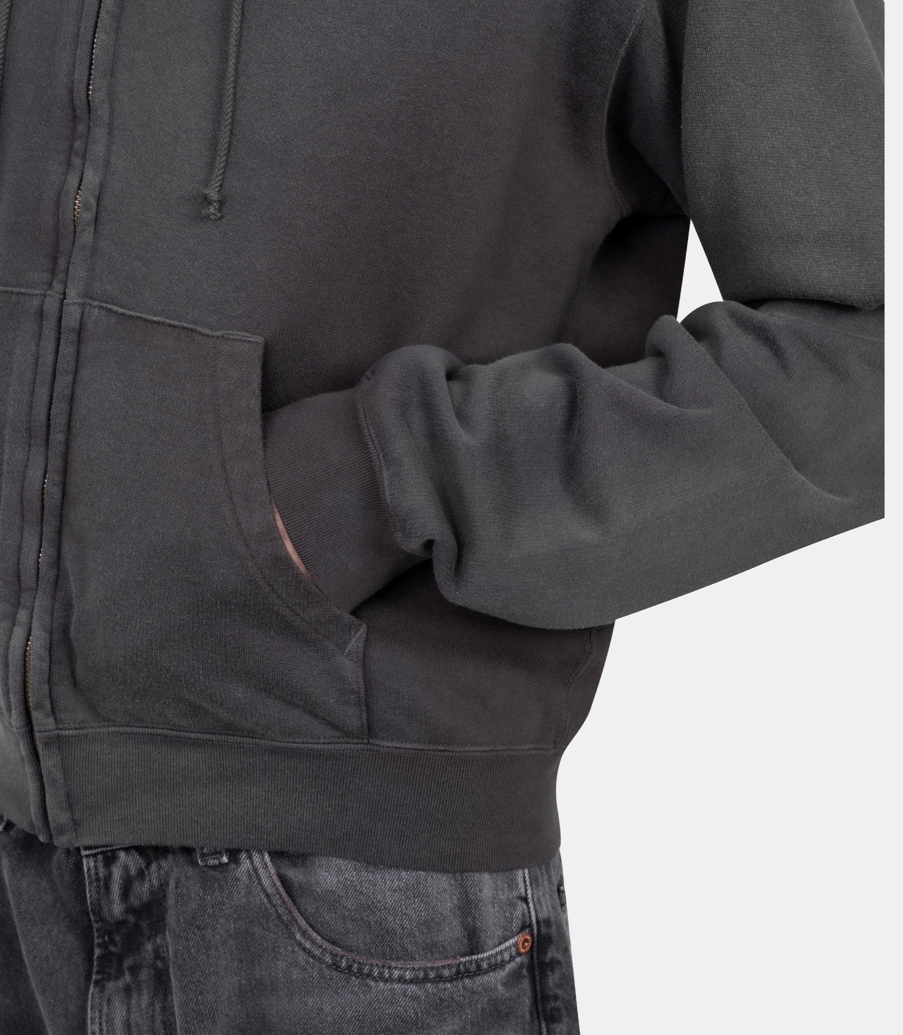 Hoodie teinté zippé - A25AP01MS-inkblack-4 - Auralee