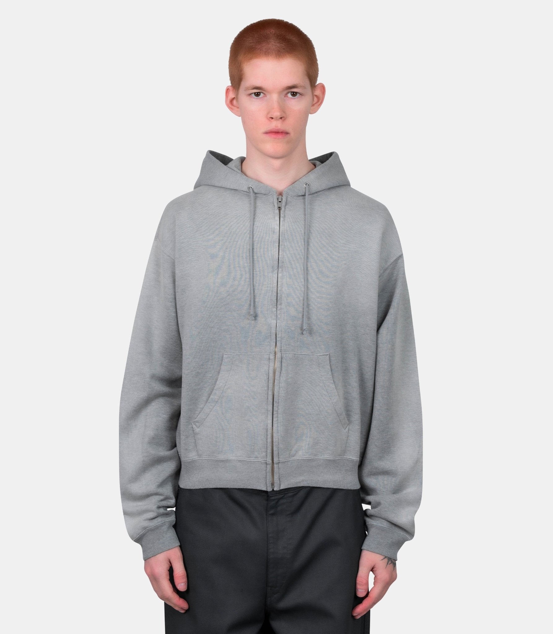 Hoodie teinté zippé - A25AP01MS-topgray-4 - Auralee