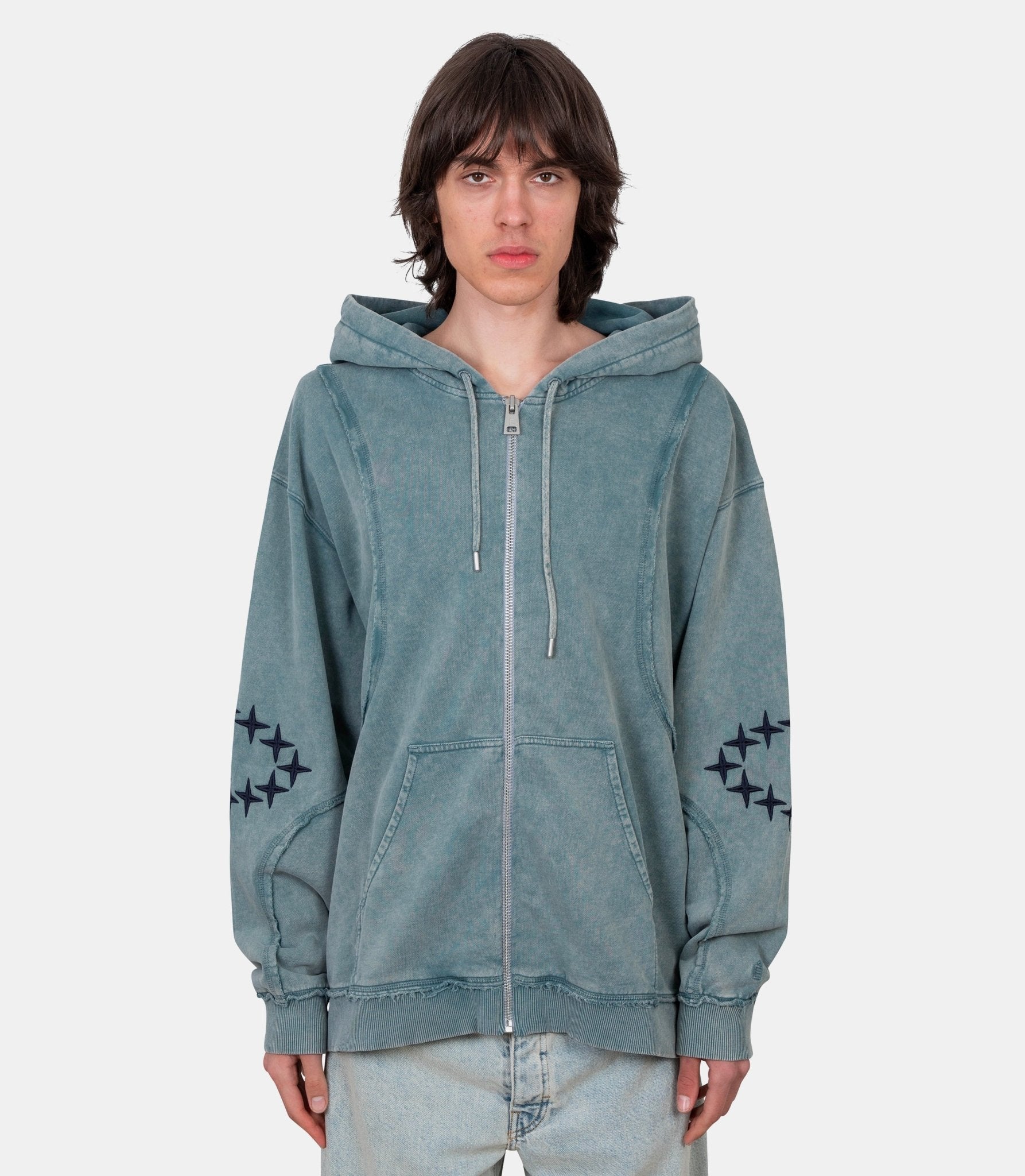 Hoodie zippé à bordures bruts - E25MMSWE280 - 42 - M - Études studio