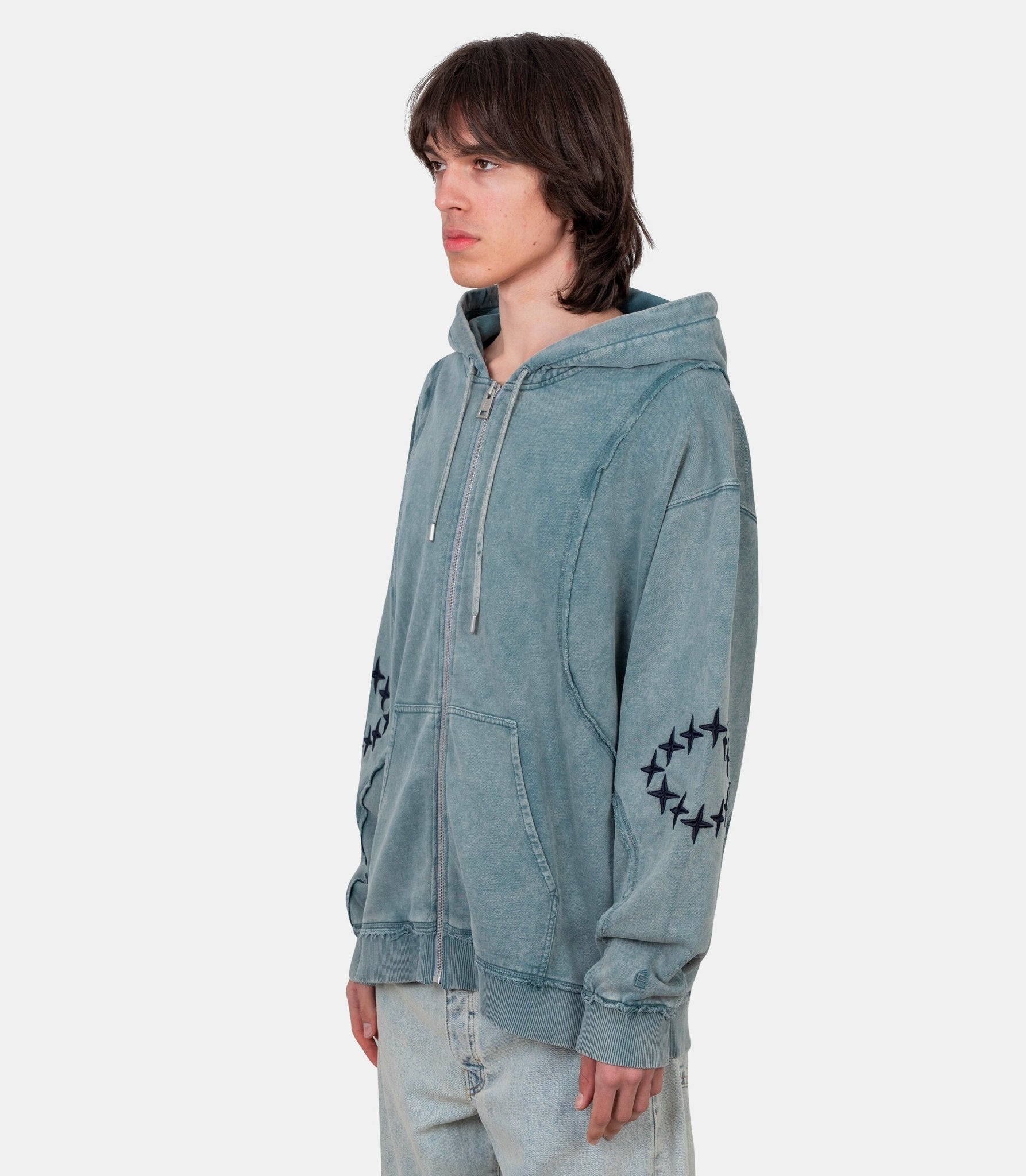 Hoodie zippé à bordures bruts - E25MMSWE280 - 42 - M - Études studio