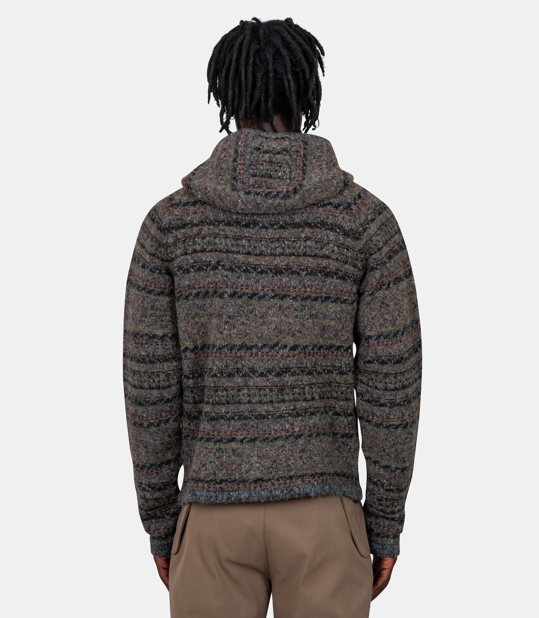Hoodie zippé fair isle felted knit - RBMW0520YA74 - GRN0012 - M - Roa